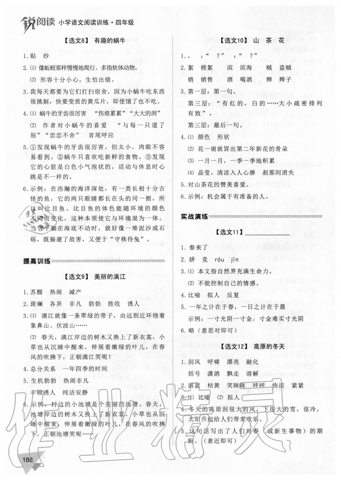 2020年銳閱讀小學語文閱讀訓練100篇四年級 第3頁