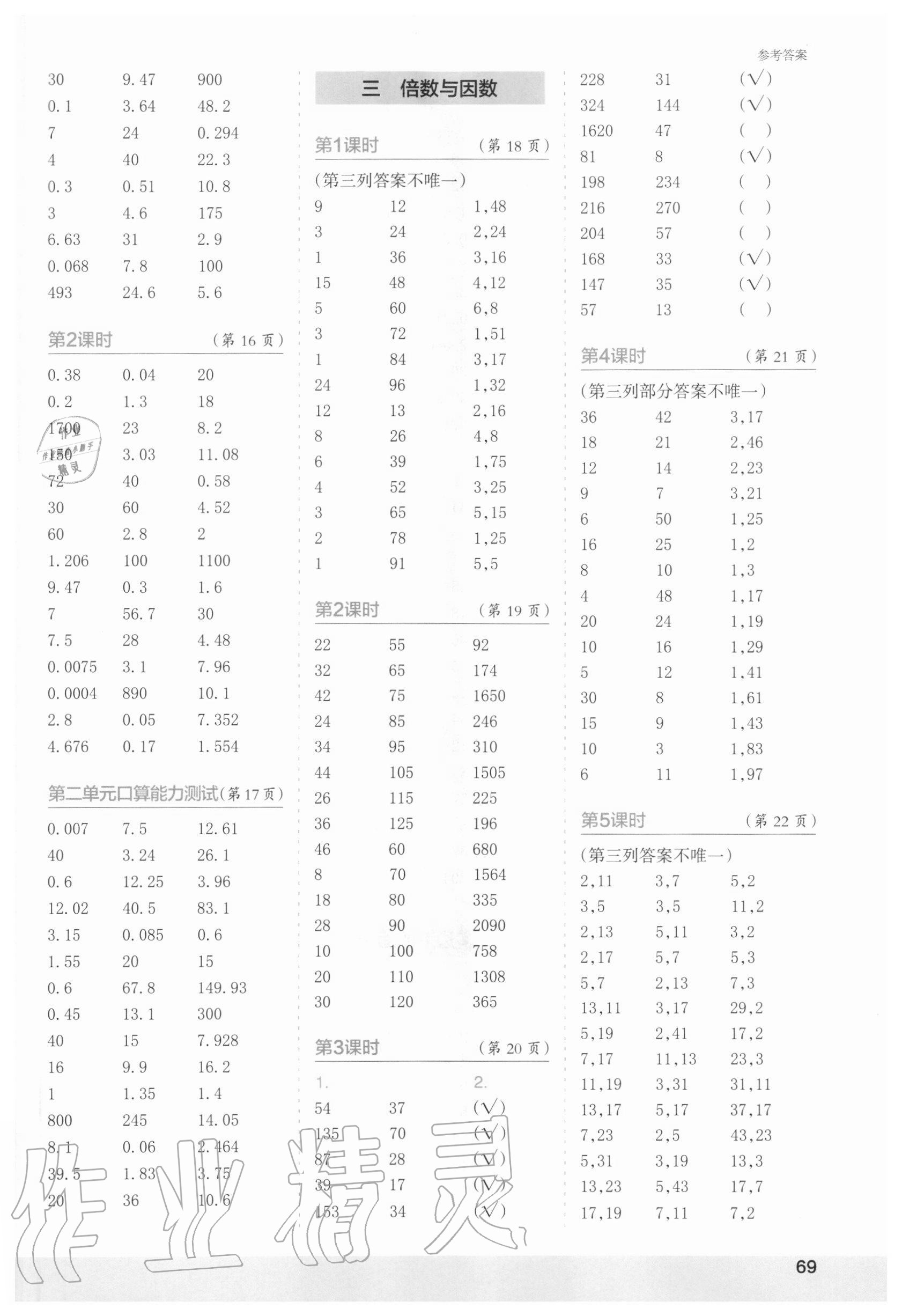 2020年口算小狀元口算速算天天練五年級數(shù)學上冊北師大版 第3頁