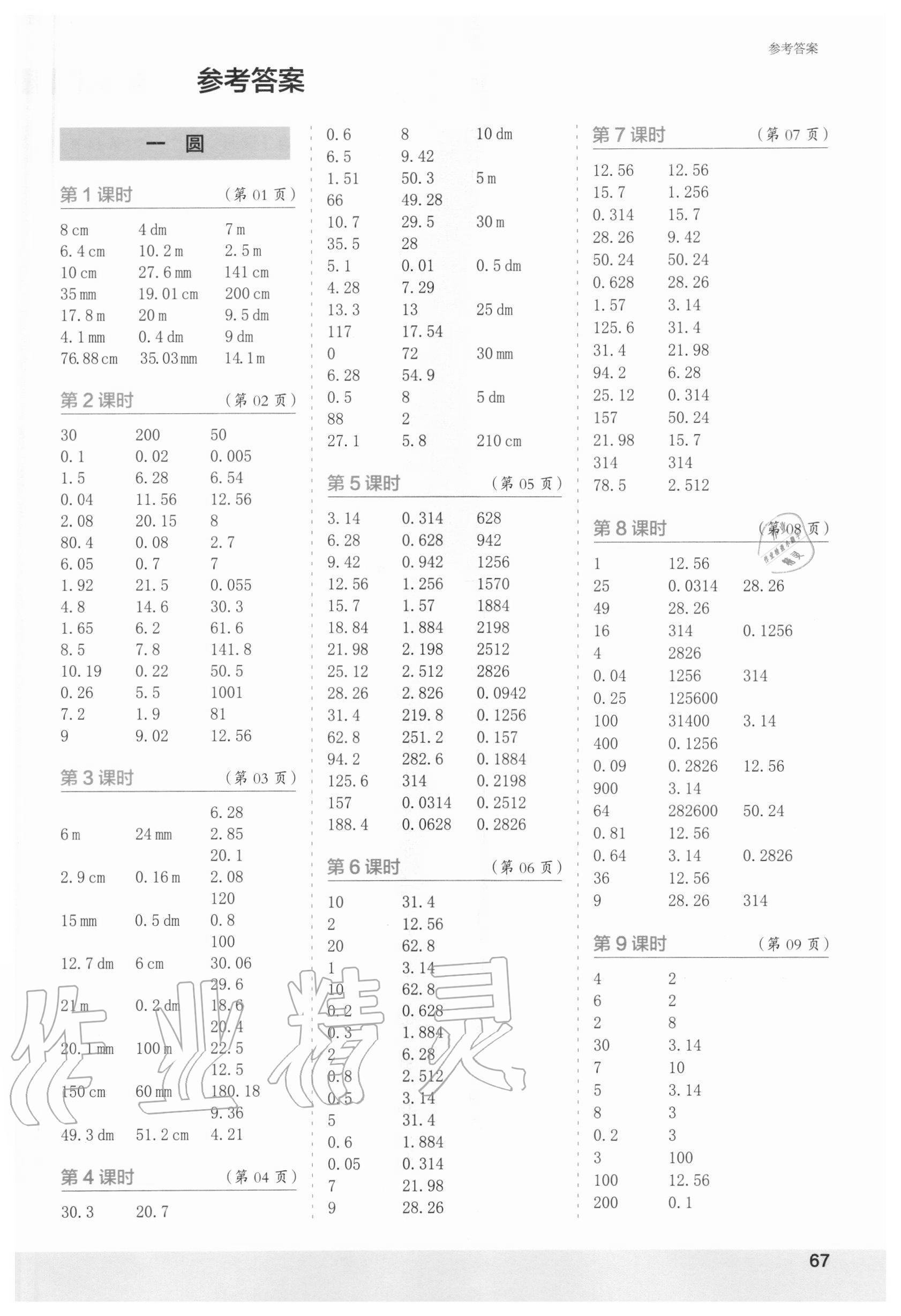2020年口算小狀元口算速算天天練六年級數(shù)學(xué)上冊北師大版 第1頁