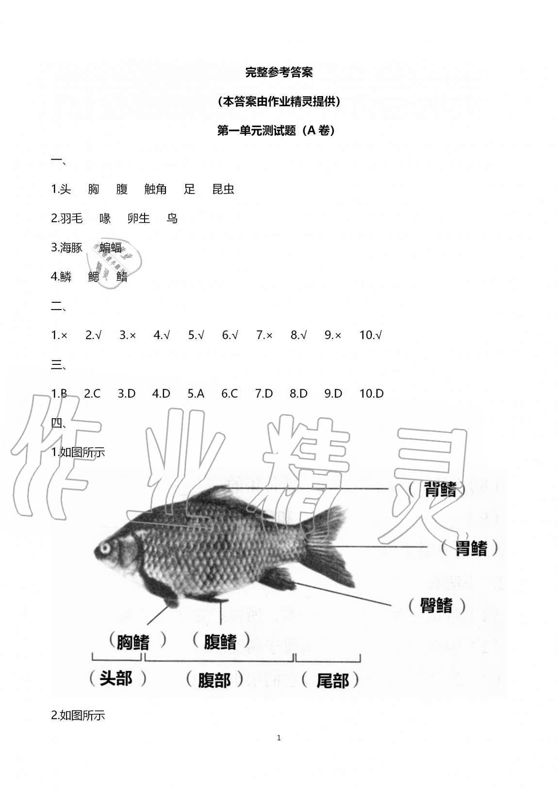 2020年單元自測(cè)試卷四年級(jí)科學(xué)上學(xué)期青島版 第1頁(yè)