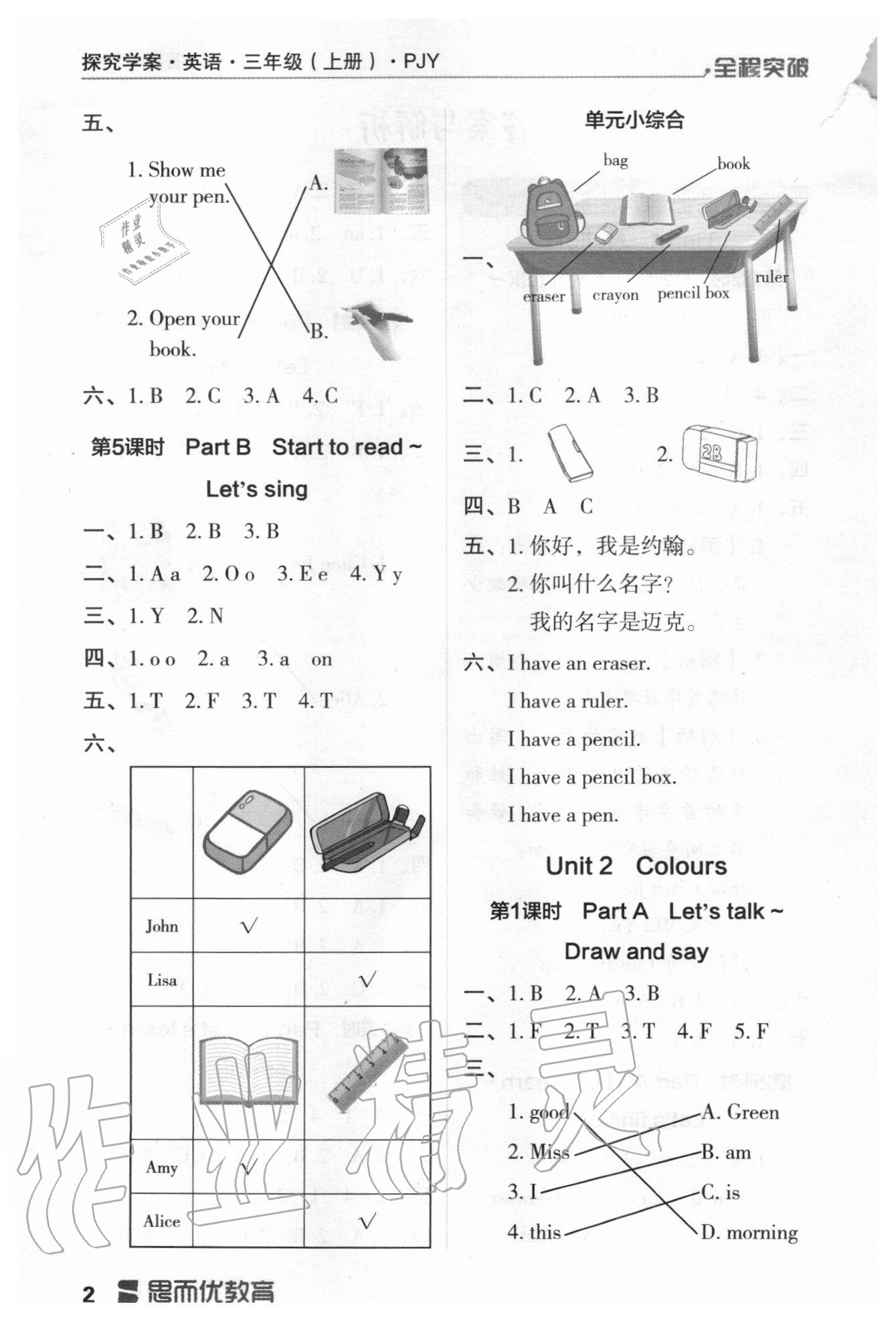 2020年全程突破三年級(jí)英語(yǔ)上冊(cè)人教版 第2頁(yè)