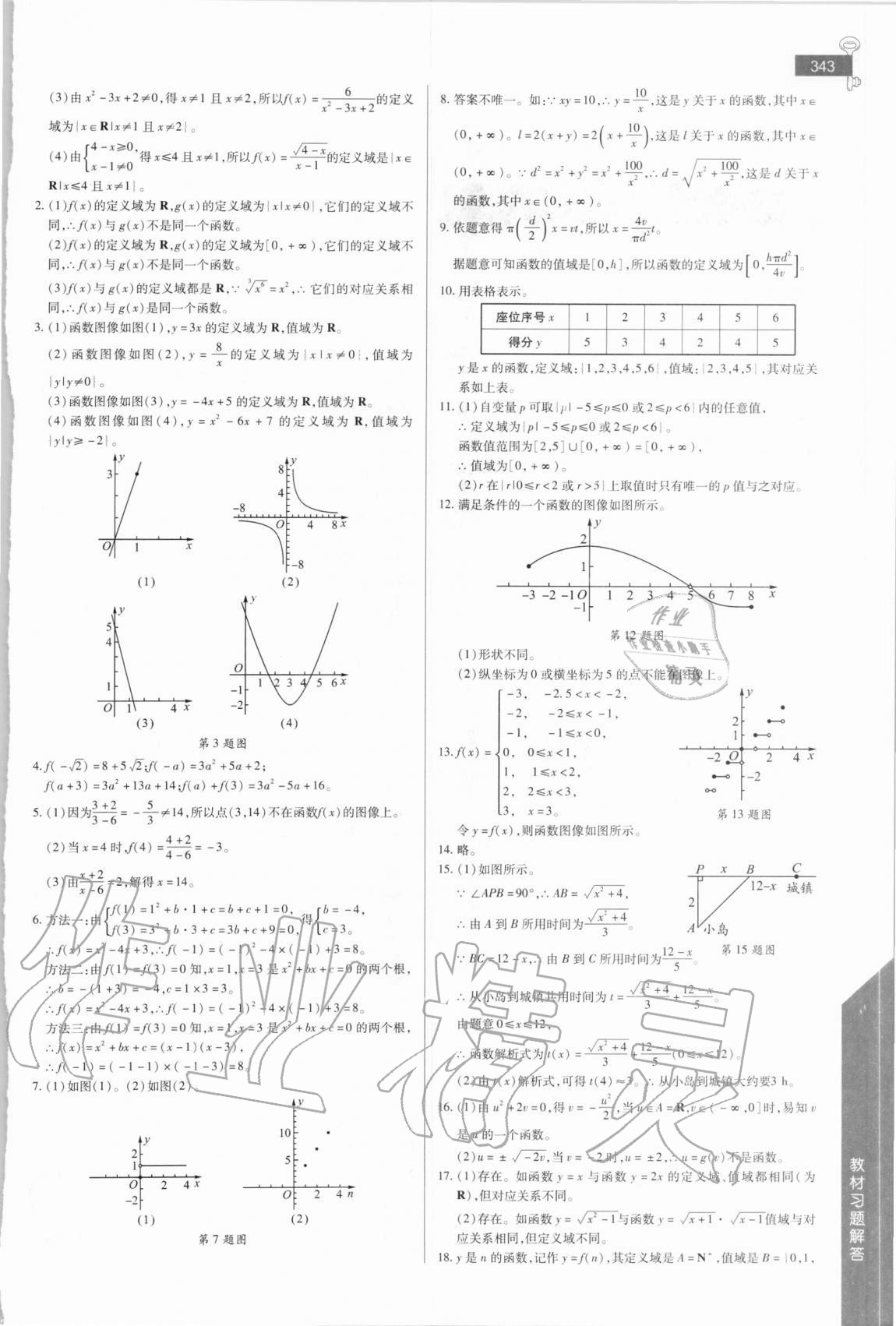 2020年教材課本高中數(shù)學(xué)必修1人教版 參考答案第7頁