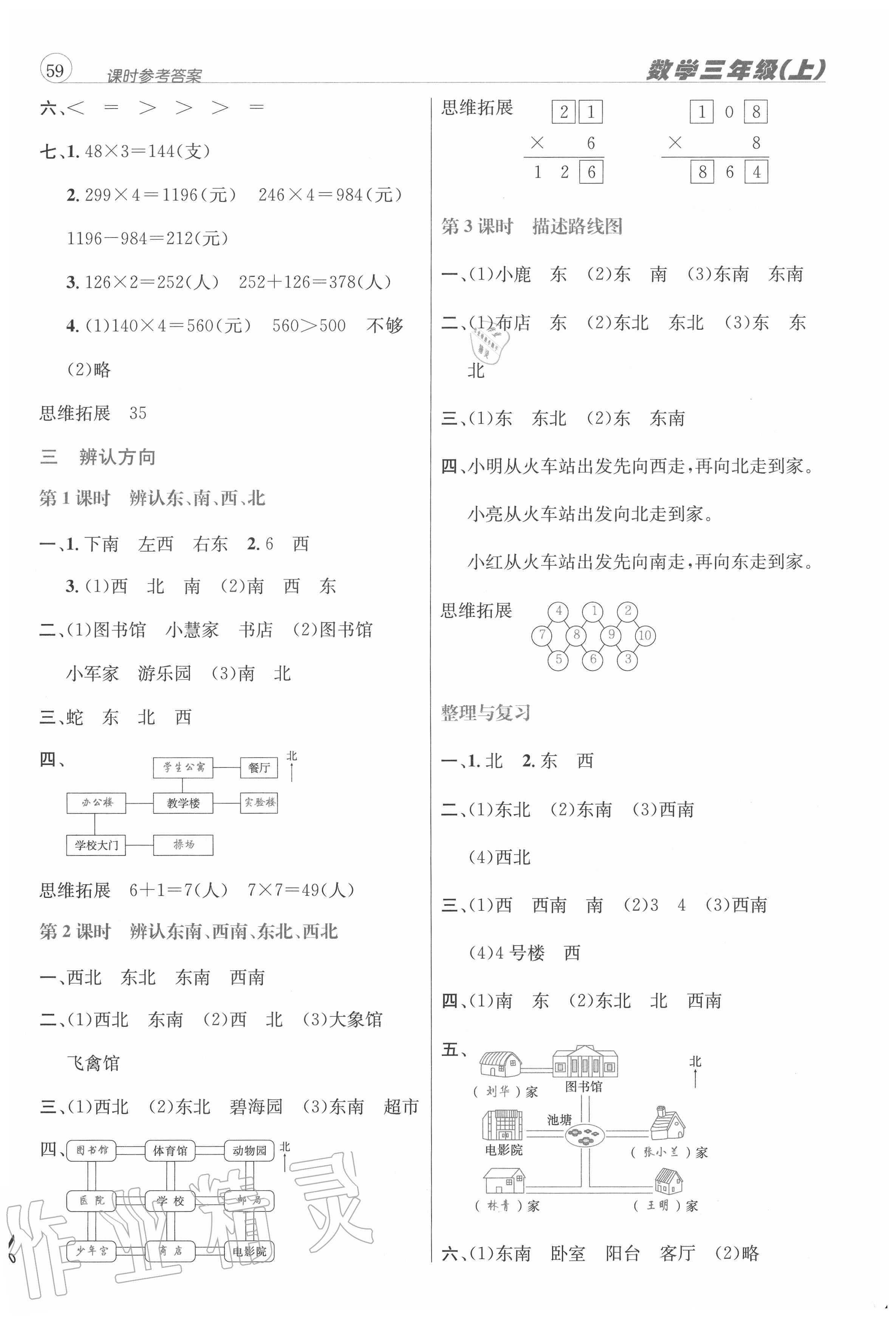 2020年創(chuàng)新名校秘題三年級(jí)數(shù)學(xué)上冊(cè)西師大版 參考答案第4頁(yè)