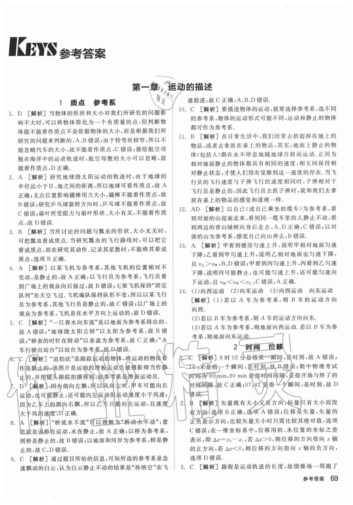 2020年智能作業(yè)高中物理必修第一冊人教版 第1頁
