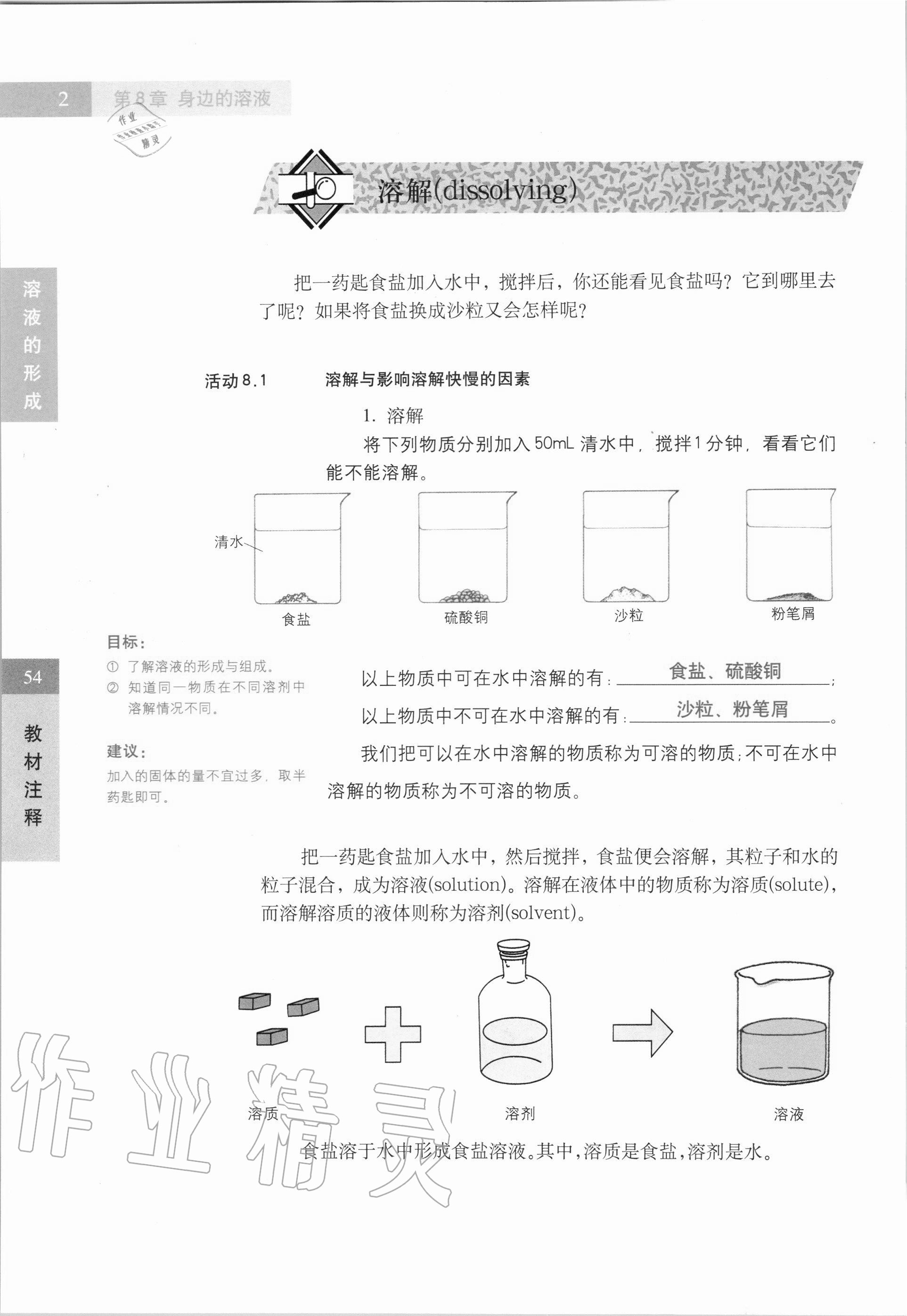 2020年教材课本七年级科学第一学期牛津上海版 参考答案第2页