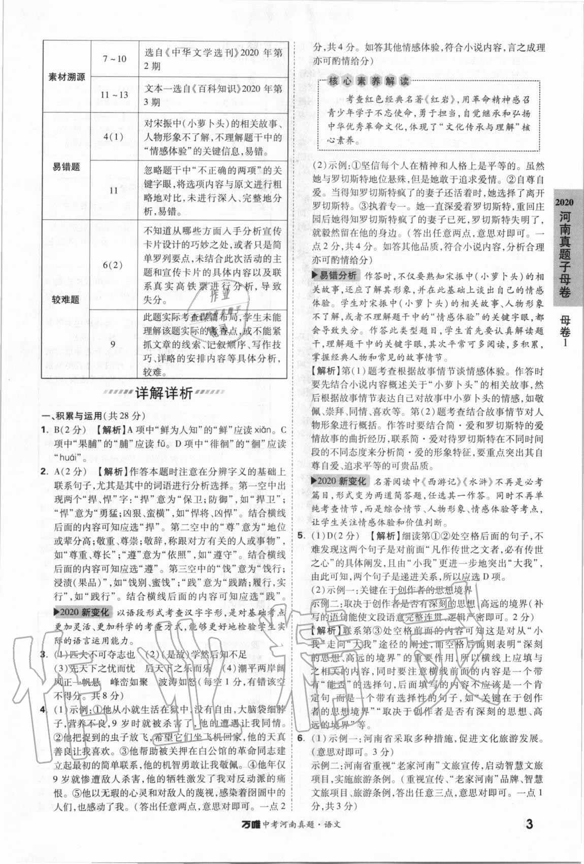 2021年萬唯中考河南真題語文 第3頁