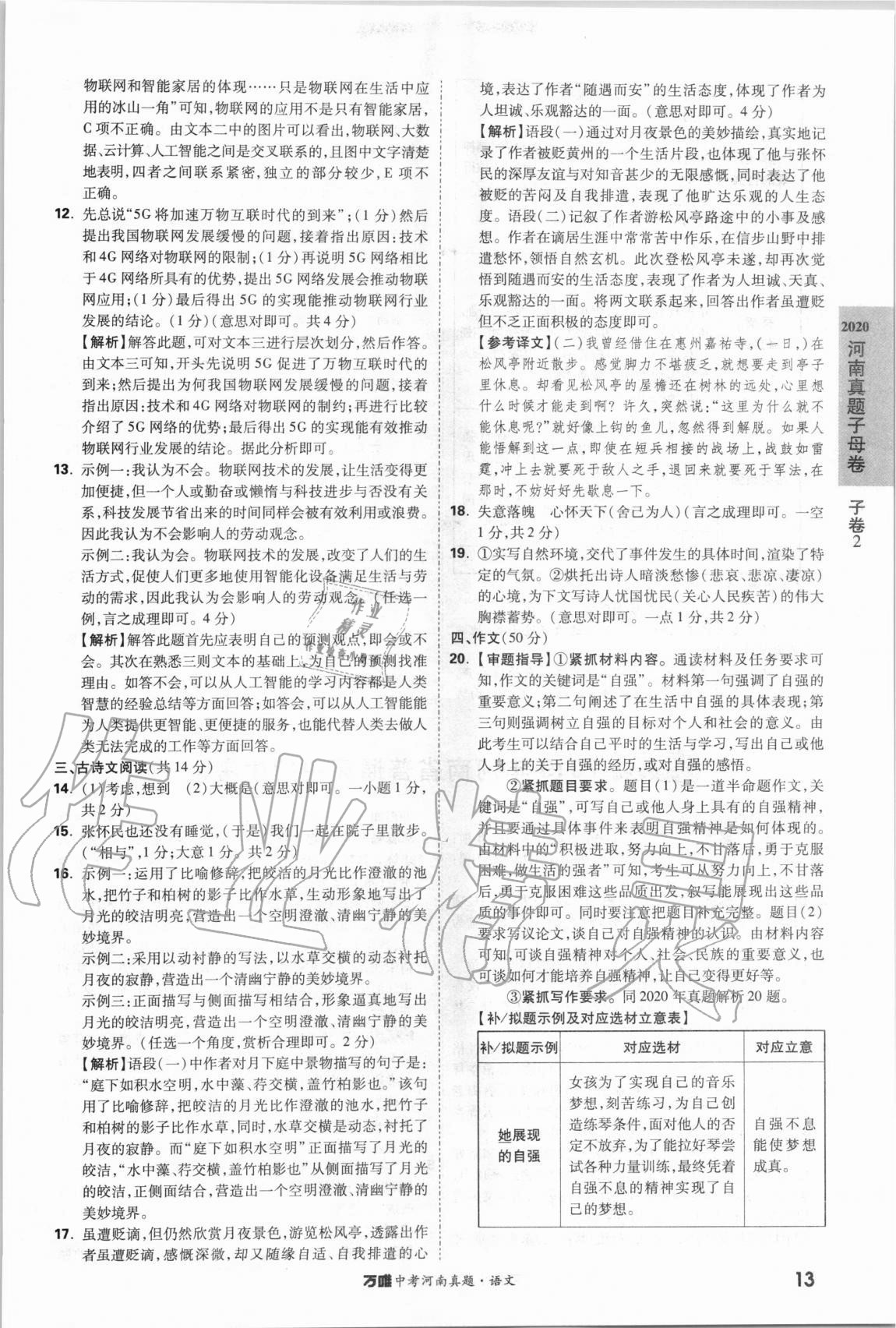 2021年萬唯中考河南真題語文 第13頁