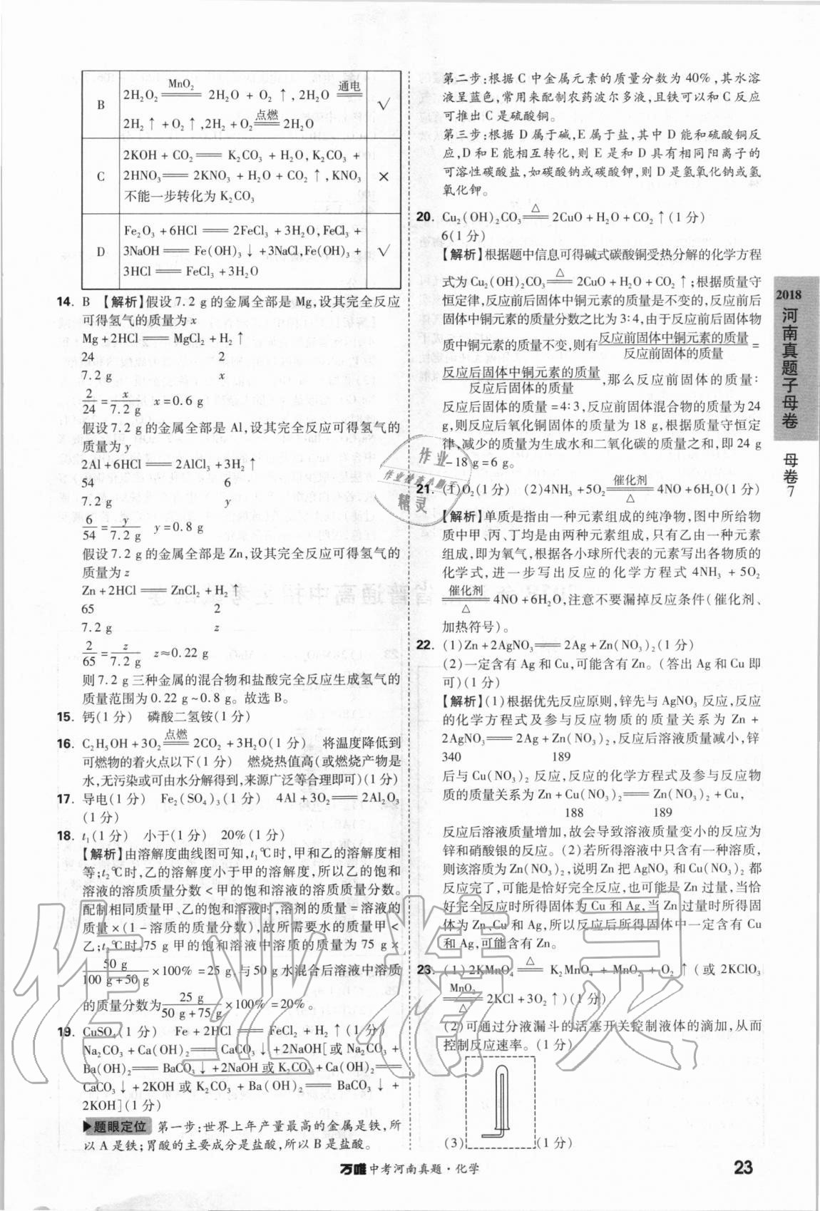 2021年萬唯中考河南真題化學 第23頁