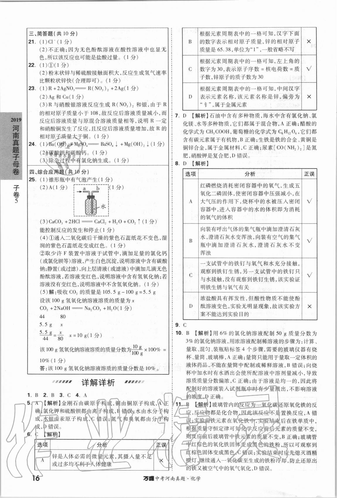 2021年萬唯中考河南真題化學(xué) 第16頁