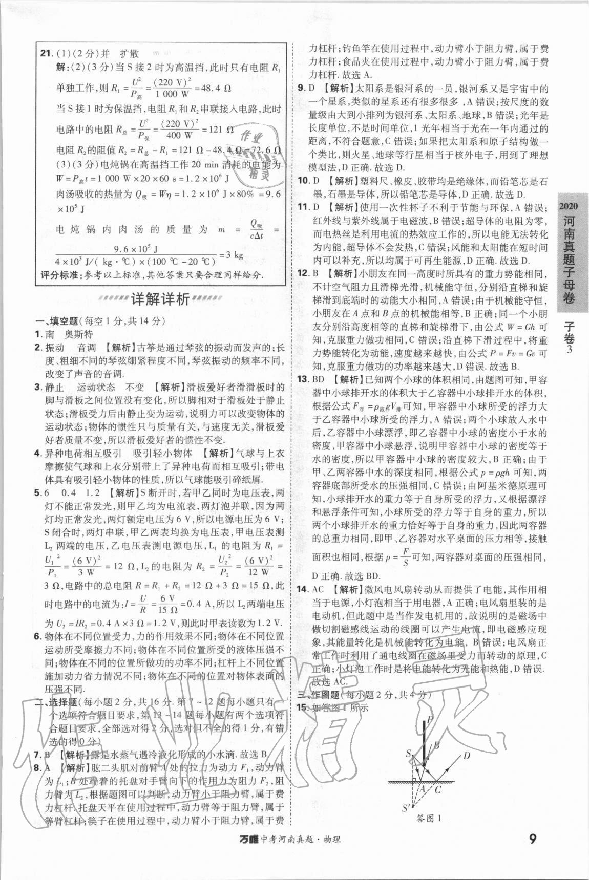 2021年萬(wàn)唯中考河南真題物理 第9頁(yè)