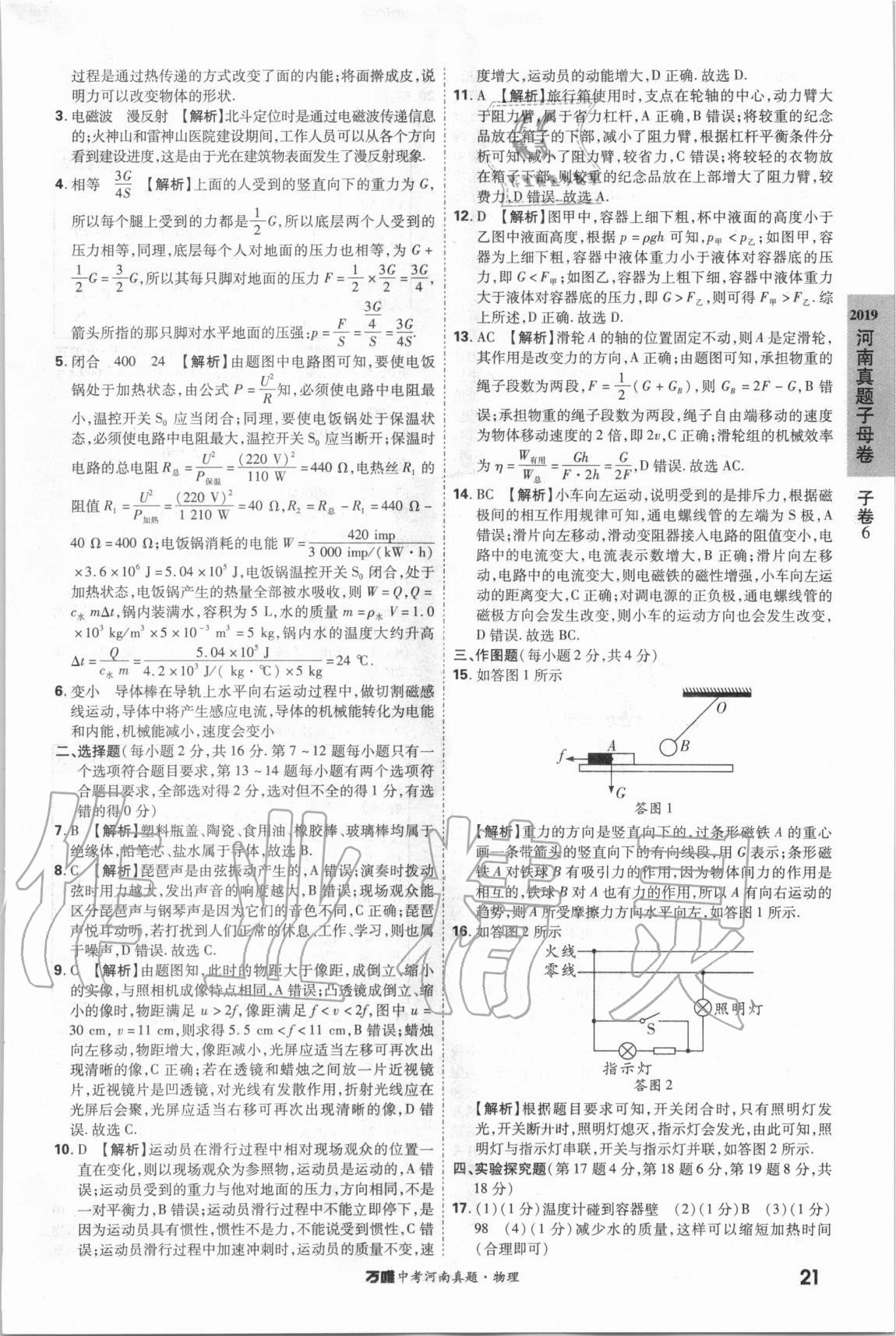 2021年萬唯中考河南真題物理 第21頁