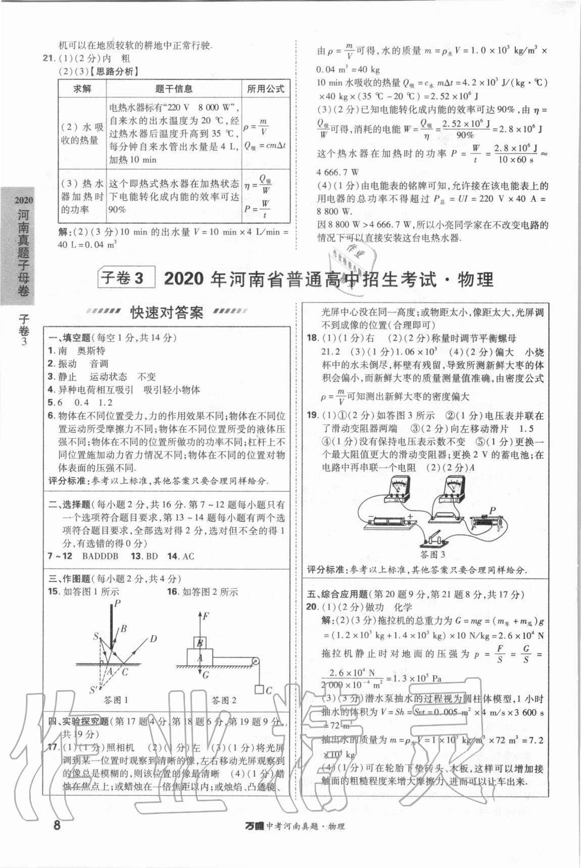 2021年萬唯中考河南真題物理 第8頁
