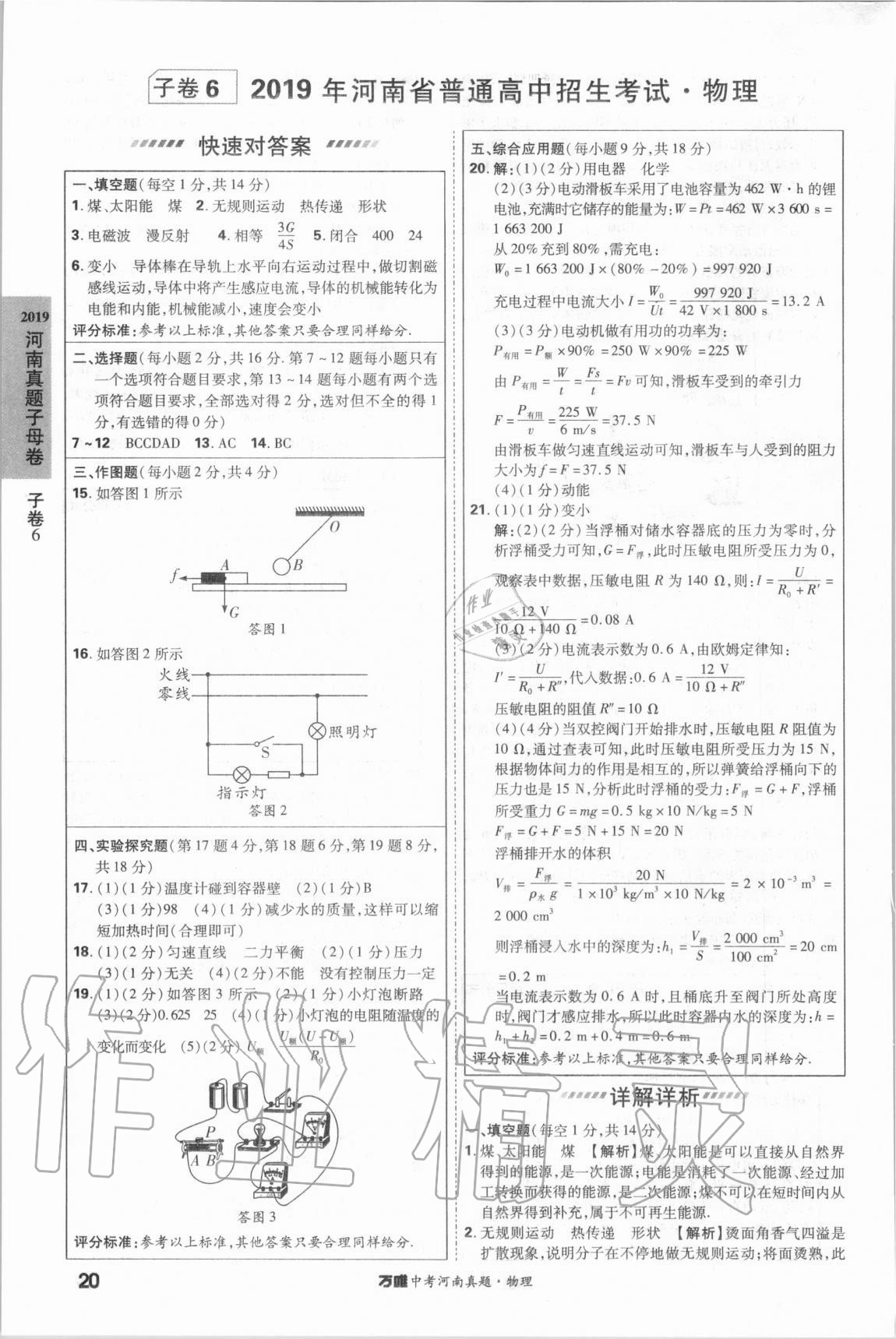 2021年萬(wàn)唯中考河南真題物理 第20頁(yè)