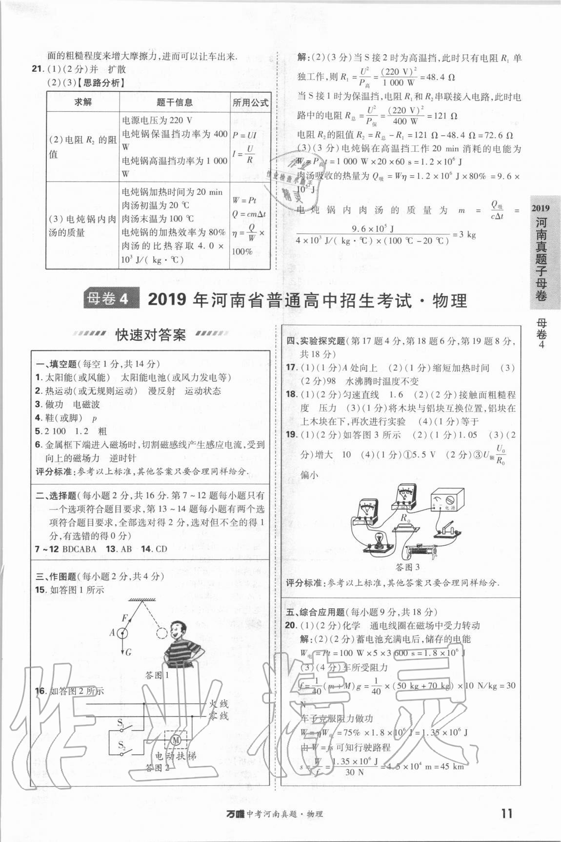 2021年萬唯中考河南真題物理 第11頁