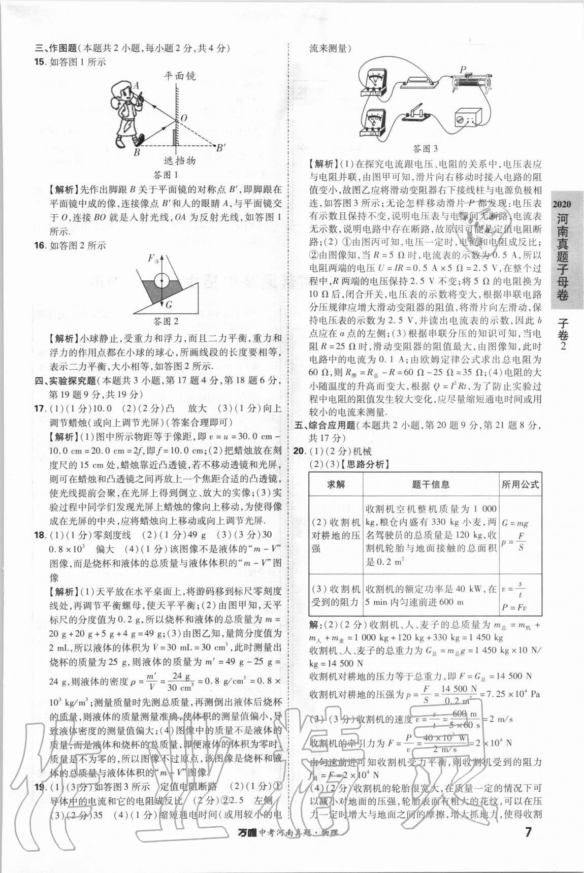 2021年萬唯中考河南真題物理 第7頁