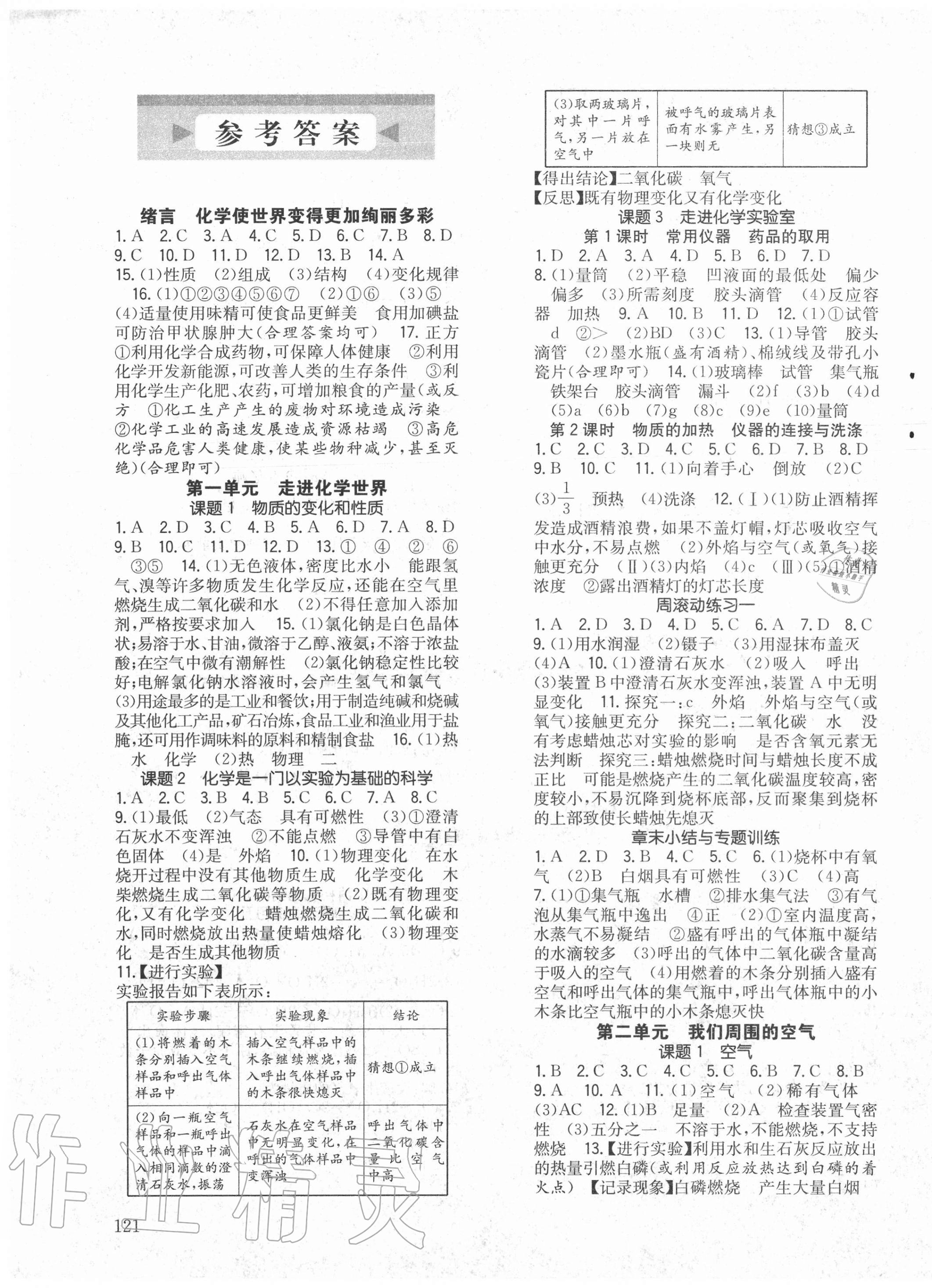 2020年原創(chuàng)講練測(cè)課優(yōu)新突破九年級(jí)化學(xué)上冊(cè)人教版 第1頁(yè)