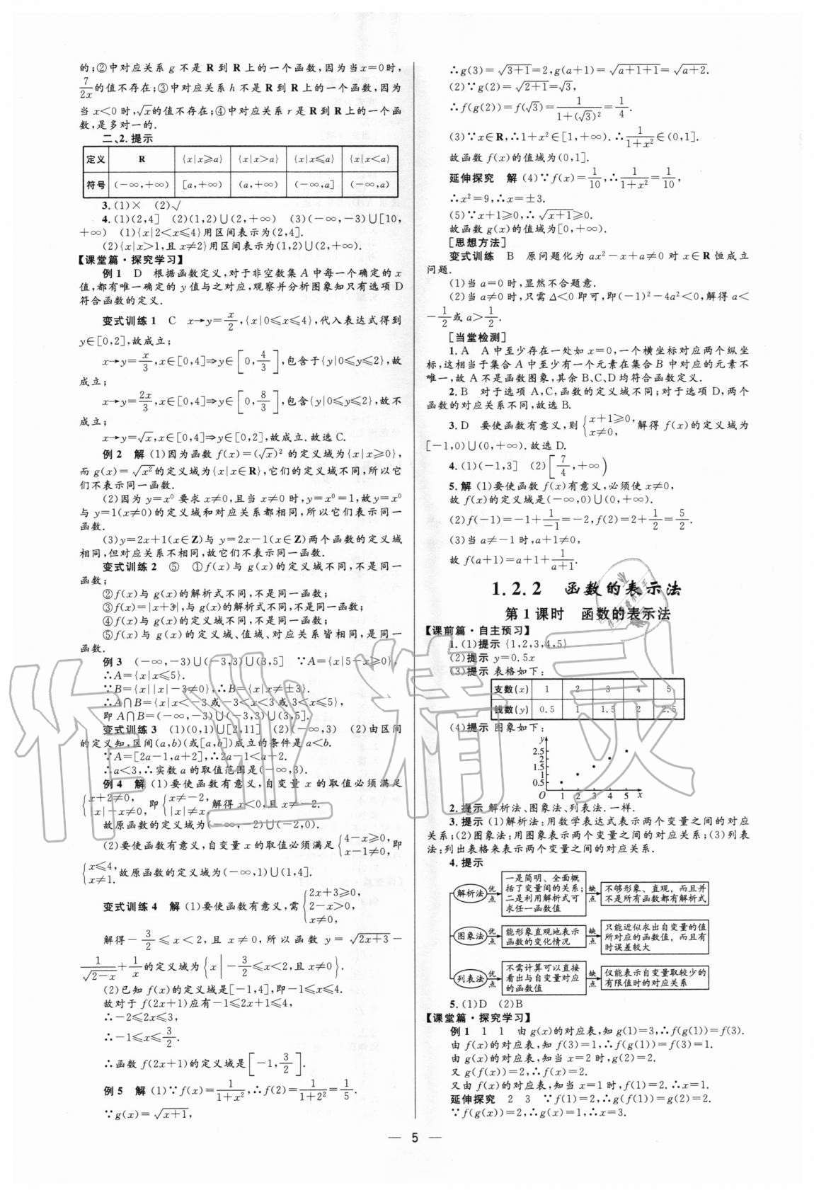 2020年高中同步學(xué)考優(yōu)化設(shè)計數(shù)學(xué)必修1人教版 參考答案第5頁