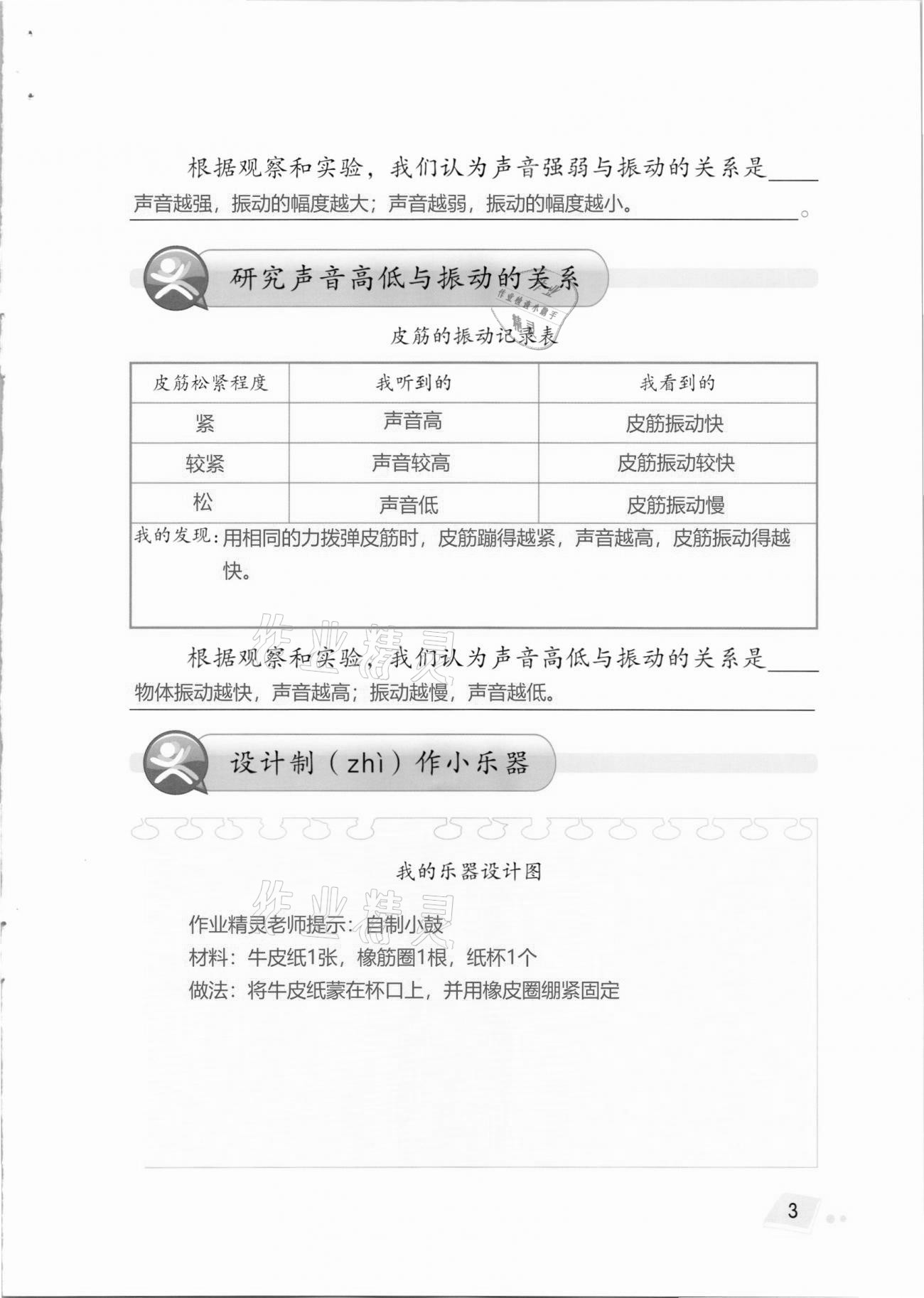 2020年科學(xué)學(xué)生活動手冊四年級上冊湘科版 第3頁