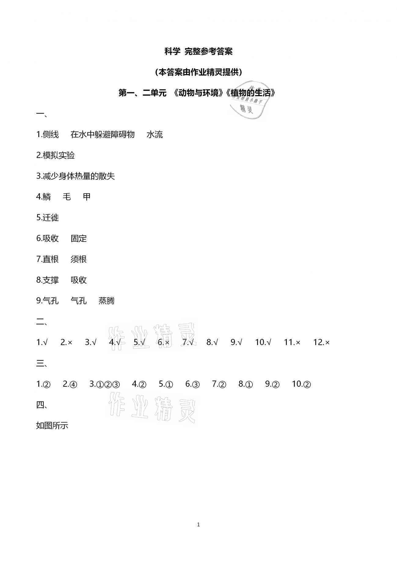 2020年小學(xué)能力素養(yǎng)自主檢測(cè)三年級(jí)科學(xué)上冊(cè)青島版 第1頁(yè)