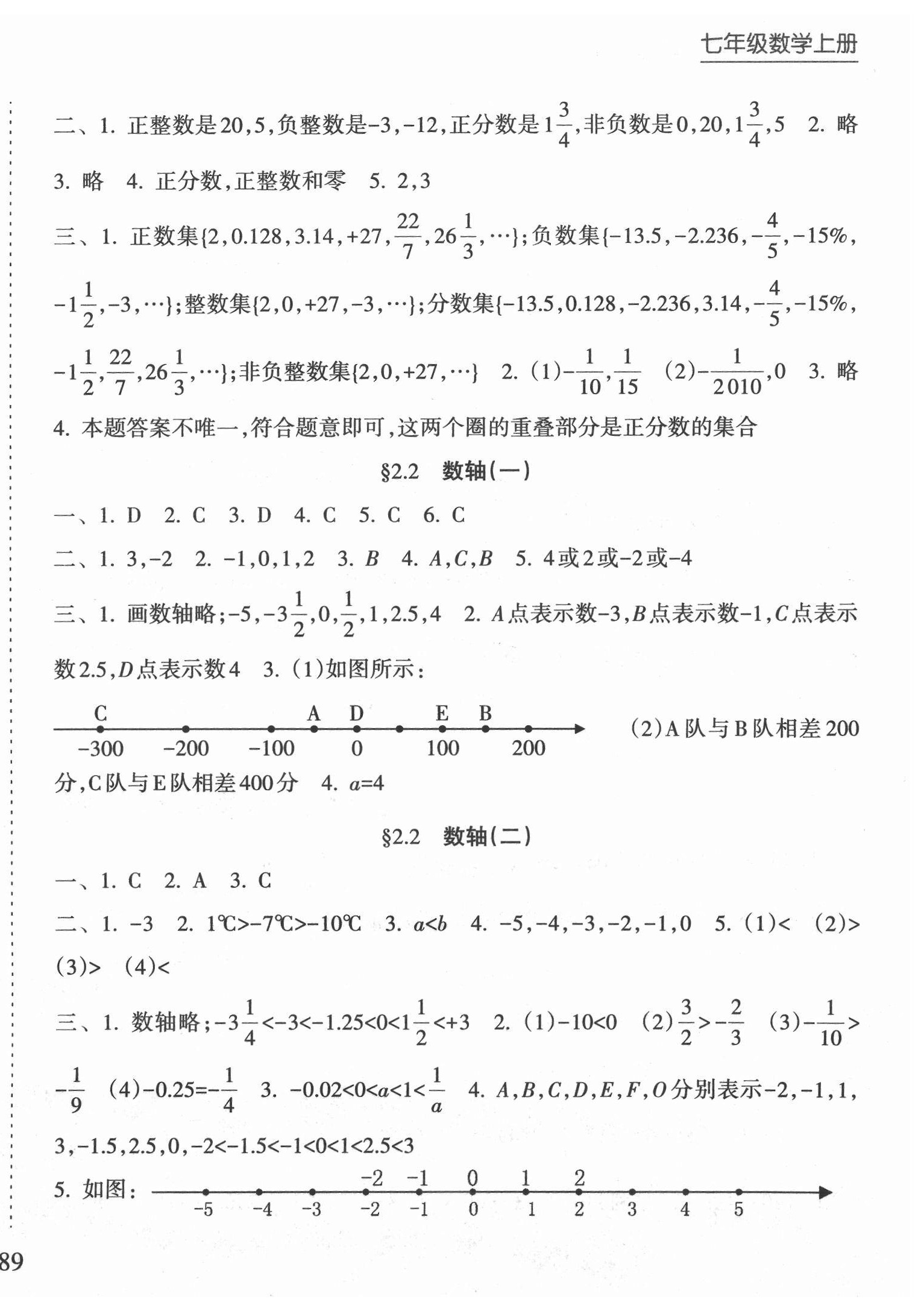 2020年新課程課堂同步練習(xí)冊七年級數(shù)學(xué)上冊華師大版 第2頁