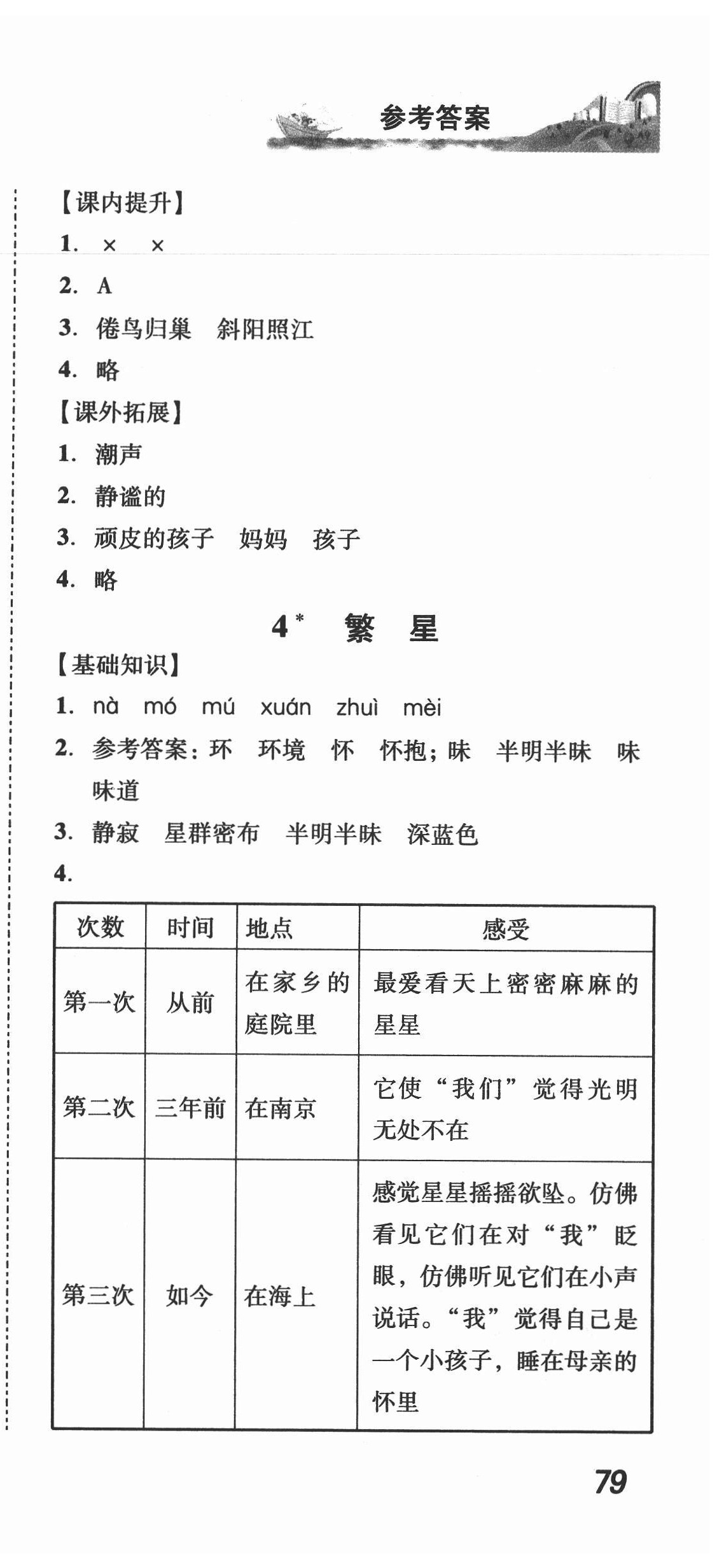 2020年培生新课堂小学语文同步训练与单元测评四年级上册人教版 第3页