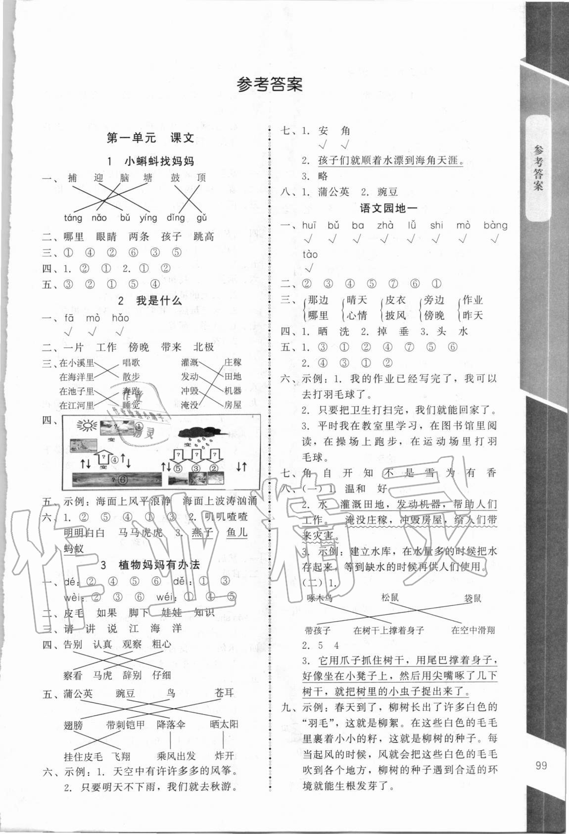 2020年課內(nèi)課外直通車二年級語文上冊人教版 第1頁