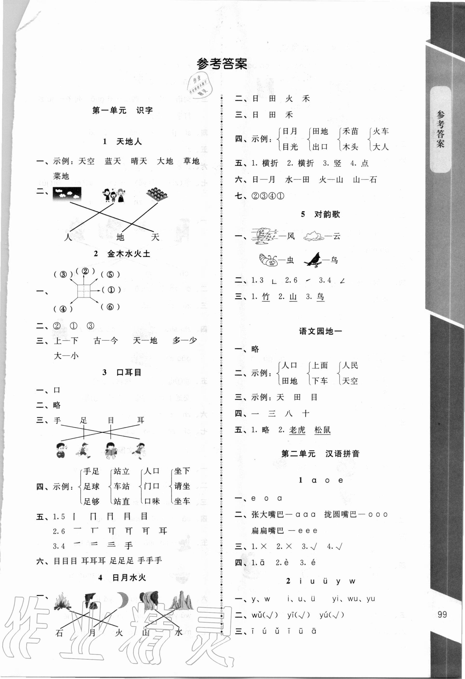 2020年課內(nèi)課外直通車(chē)一年級(jí)語(yǔ)文上冊(cè)人教版 第1頁(yè)