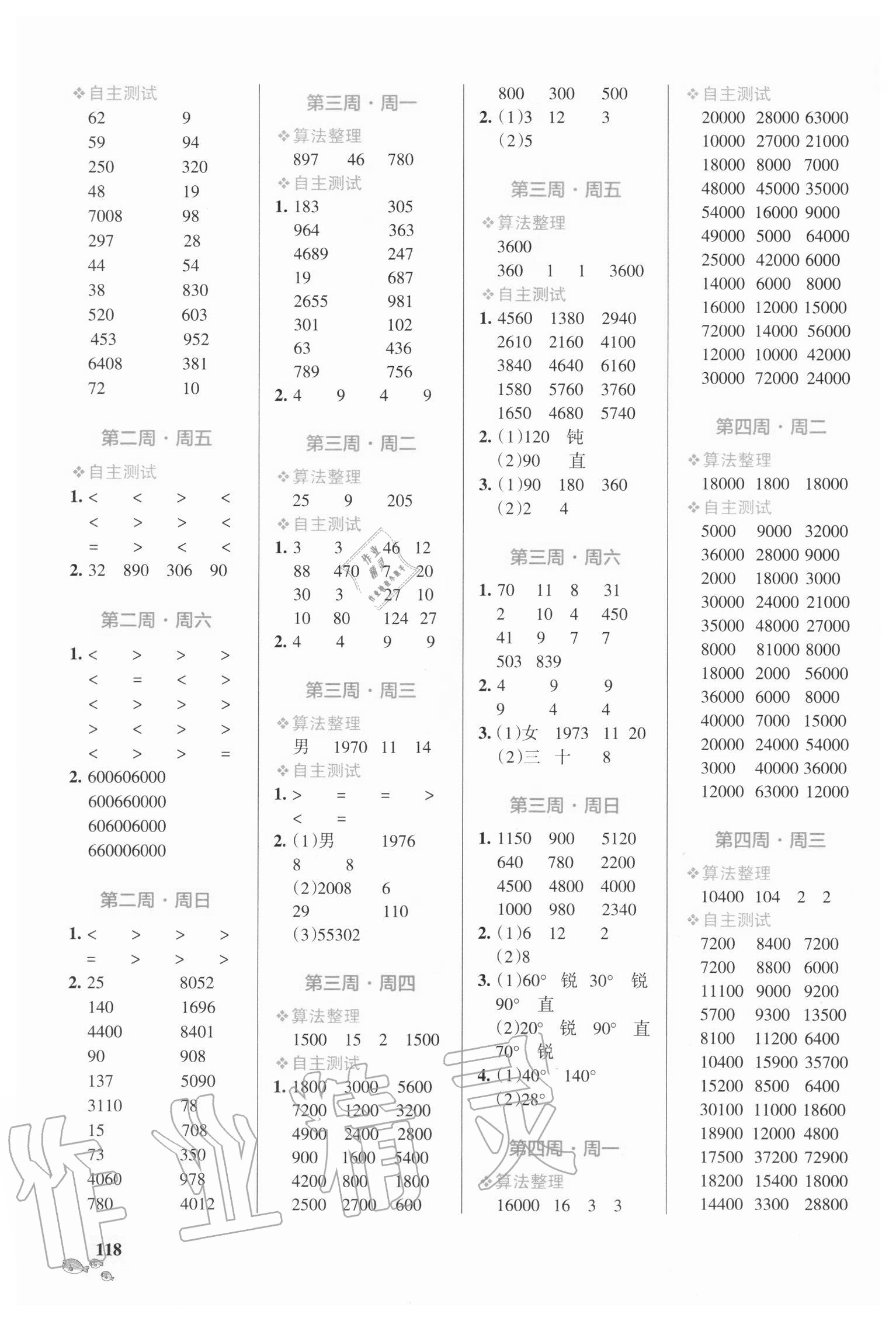 2020年小學(xué)學(xué)霸天天計(jì)算四年級(jí)上冊(cè)青島版 第2頁