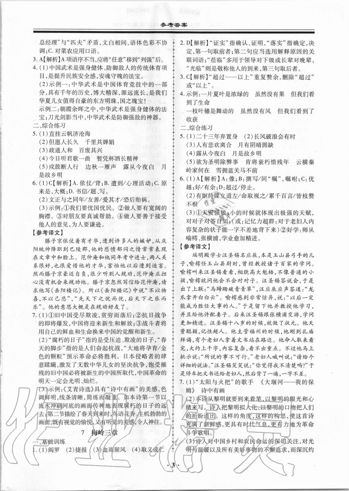 2020年名師導(dǎo)航語文基礎(chǔ)知識與閱讀能力訓(xùn)練 第3頁