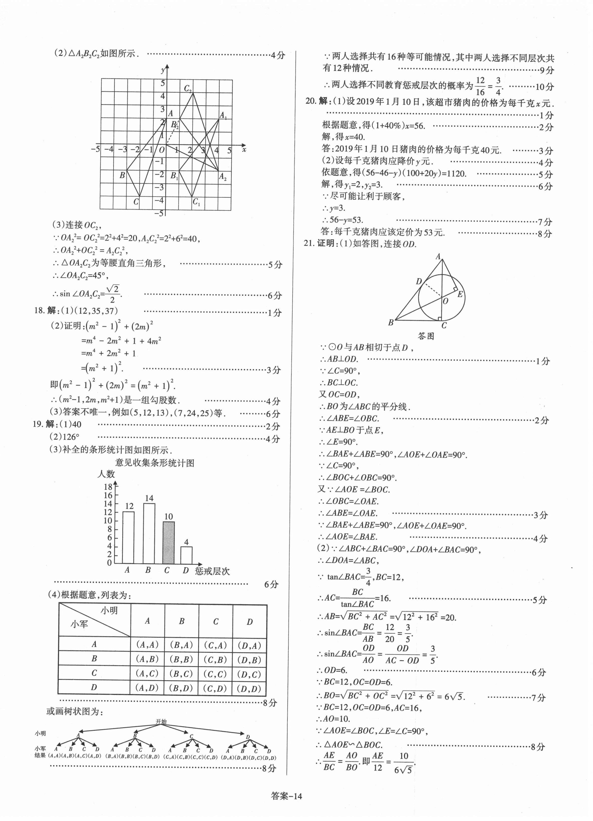 2021年山西中考權(quán)威試卷匯編數(shù)學(xué) 第14頁(yè)