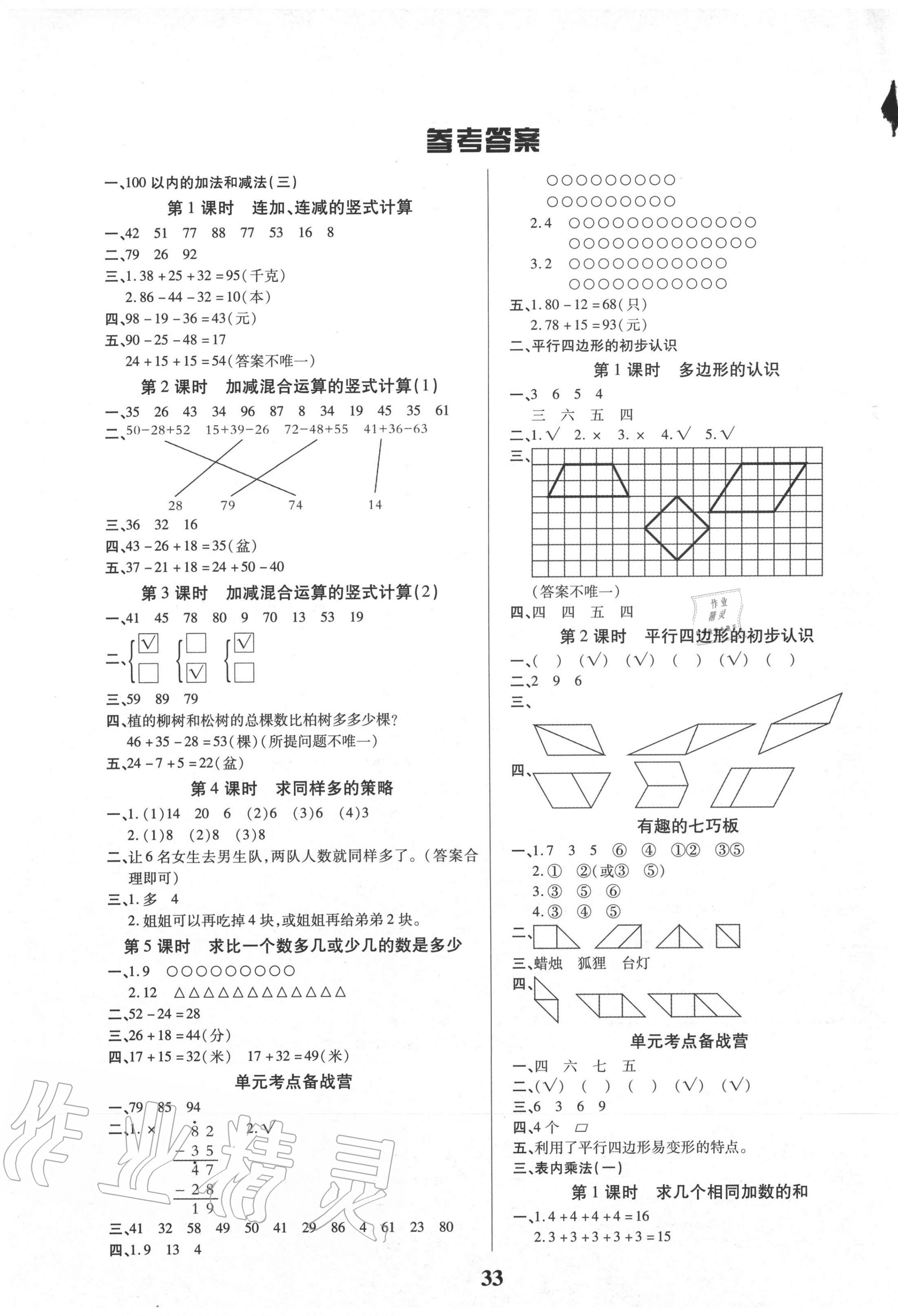 2020年優秀三好生二年級數學上冊蘇教版B版 第1頁