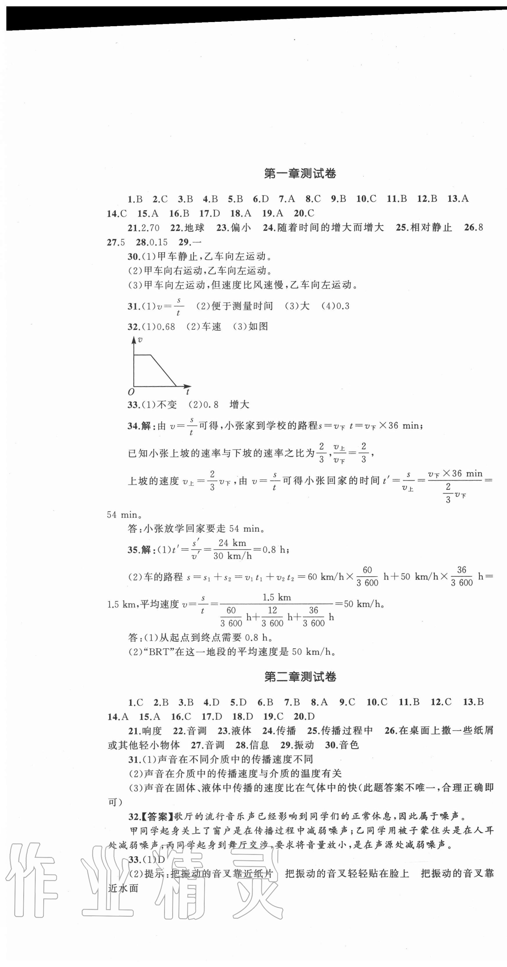 2020年湘教考苑單元測(cè)試卷八年級(jí)物理上冊(cè)人教版 第1頁