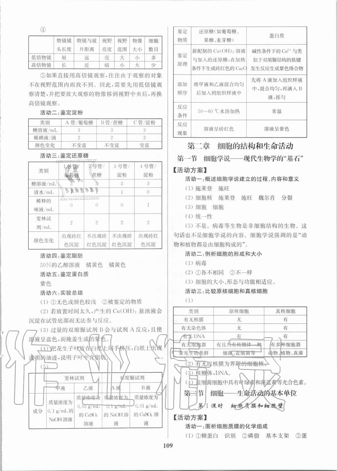 2020年活動單導(dǎo)學(xué)課程高中生物學(xué)必修1蘇教版 第3頁