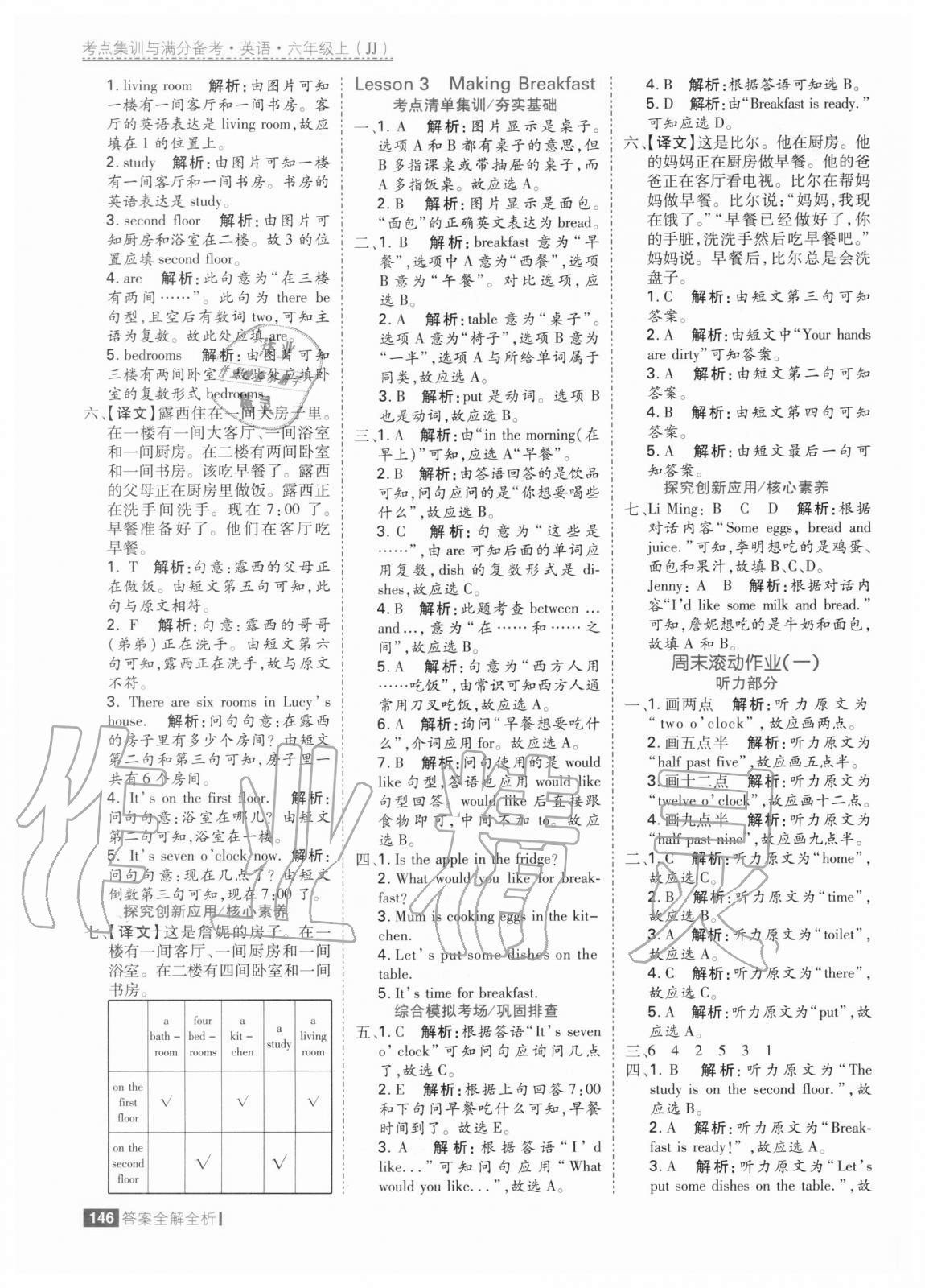 2020年考點(diǎn)集訓(xùn)與滿(mǎn)分備考六年級(jí)英語(yǔ)上冊(cè)冀教版 參考答案第2頁(yè)