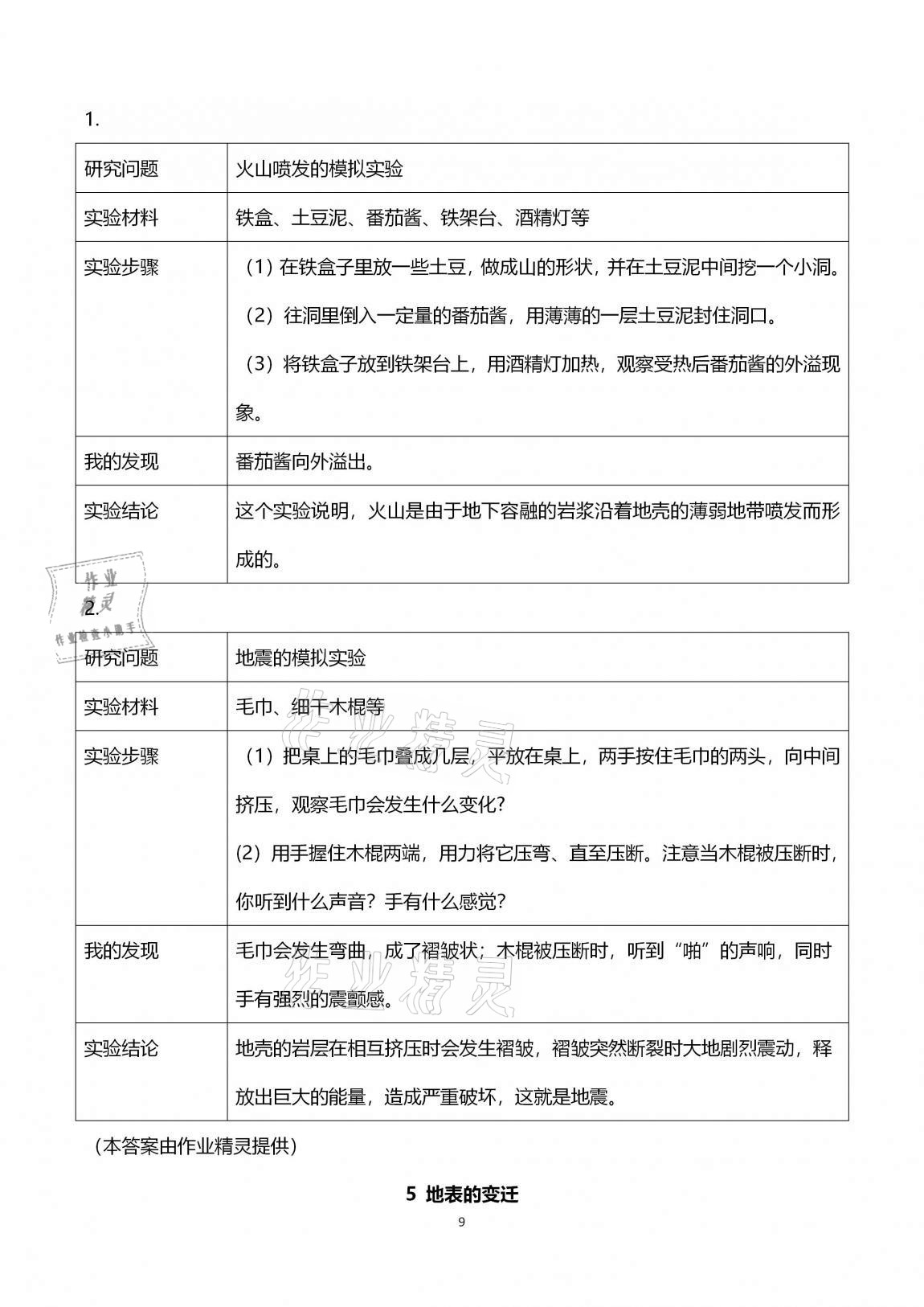 2020年云南省標準教輔同步指導訓練與檢測六年級科學上冊蘇教版 第9頁