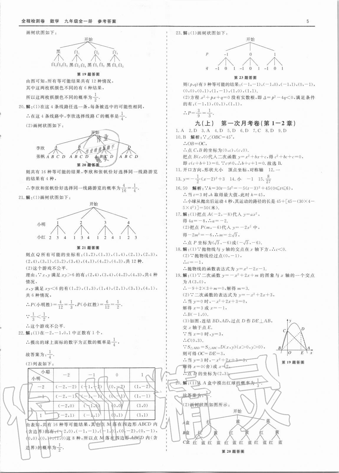 2020年精彩練習全程檢測卷九年級數學全一冊浙教版 第5頁