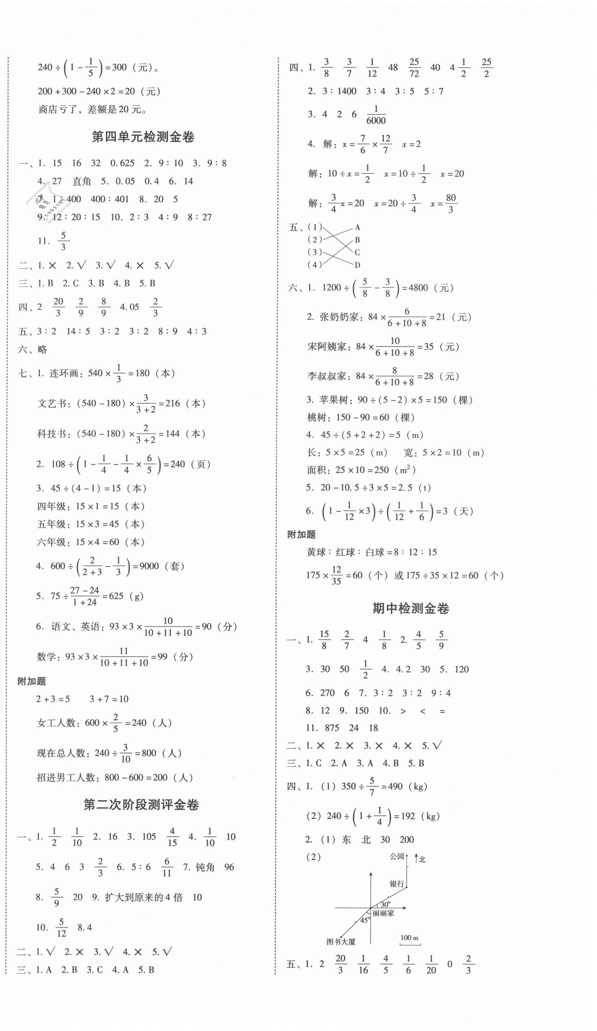 2020年云南師大附小一線名師金牌試卷六年級(jí)數(shù)學(xué)上冊(cè)人教版 第2頁(yè)