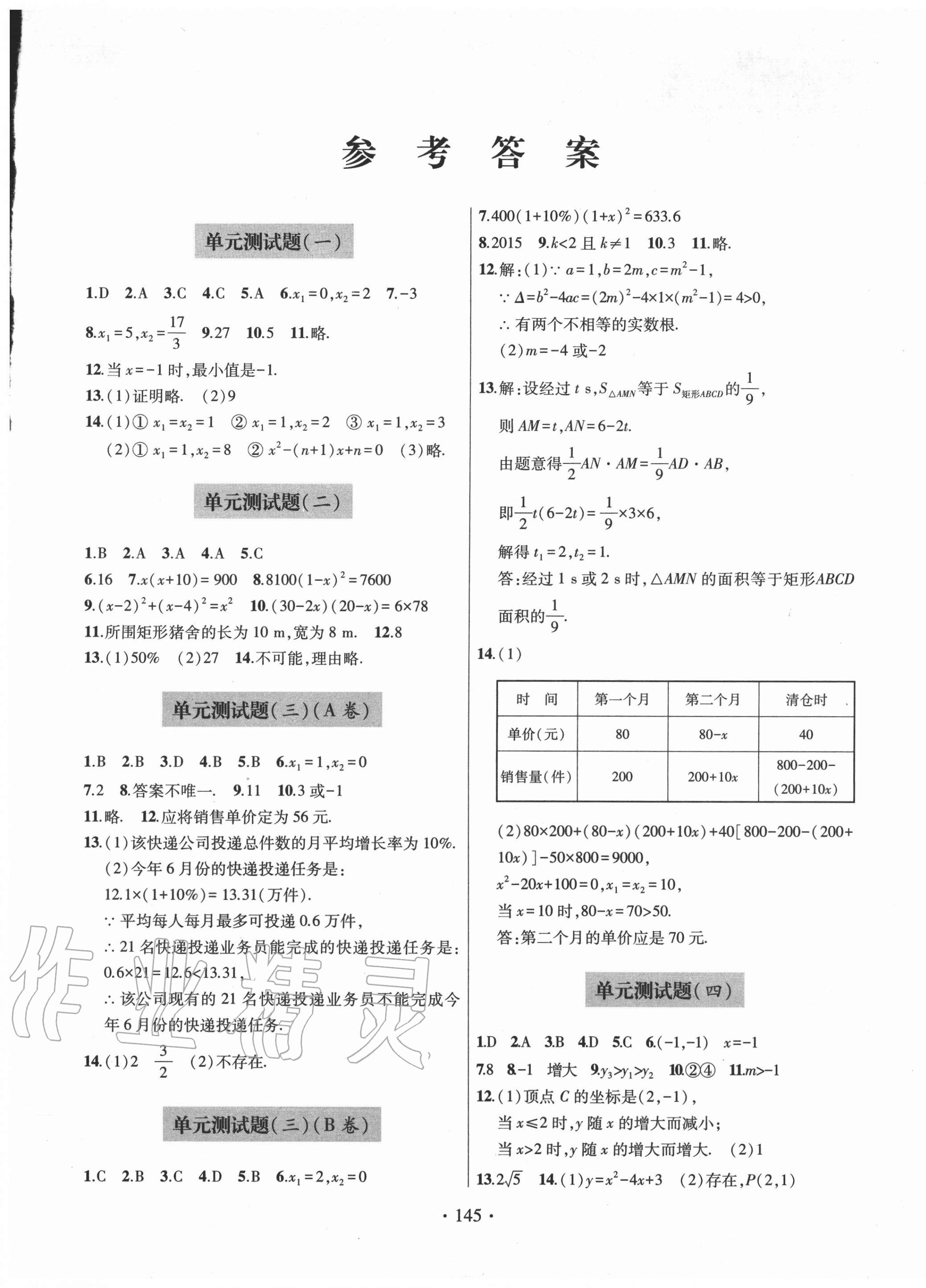 2020年單元自測(cè)試卷九年級(jí)數(shù)學(xué)上學(xué)期人教版 第1頁(yè)