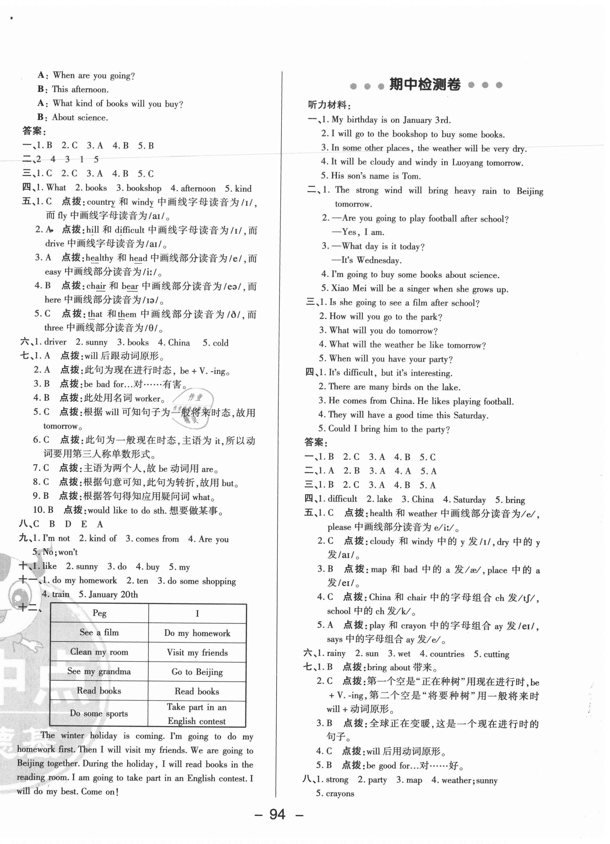 2020年綜合應(yīng)用創(chuàng)新題典中點(diǎn)六年級(jí)英語(yǔ)上冊(cè)科普版三年級(jí)起點(diǎn) 參考答案第2頁(yè)