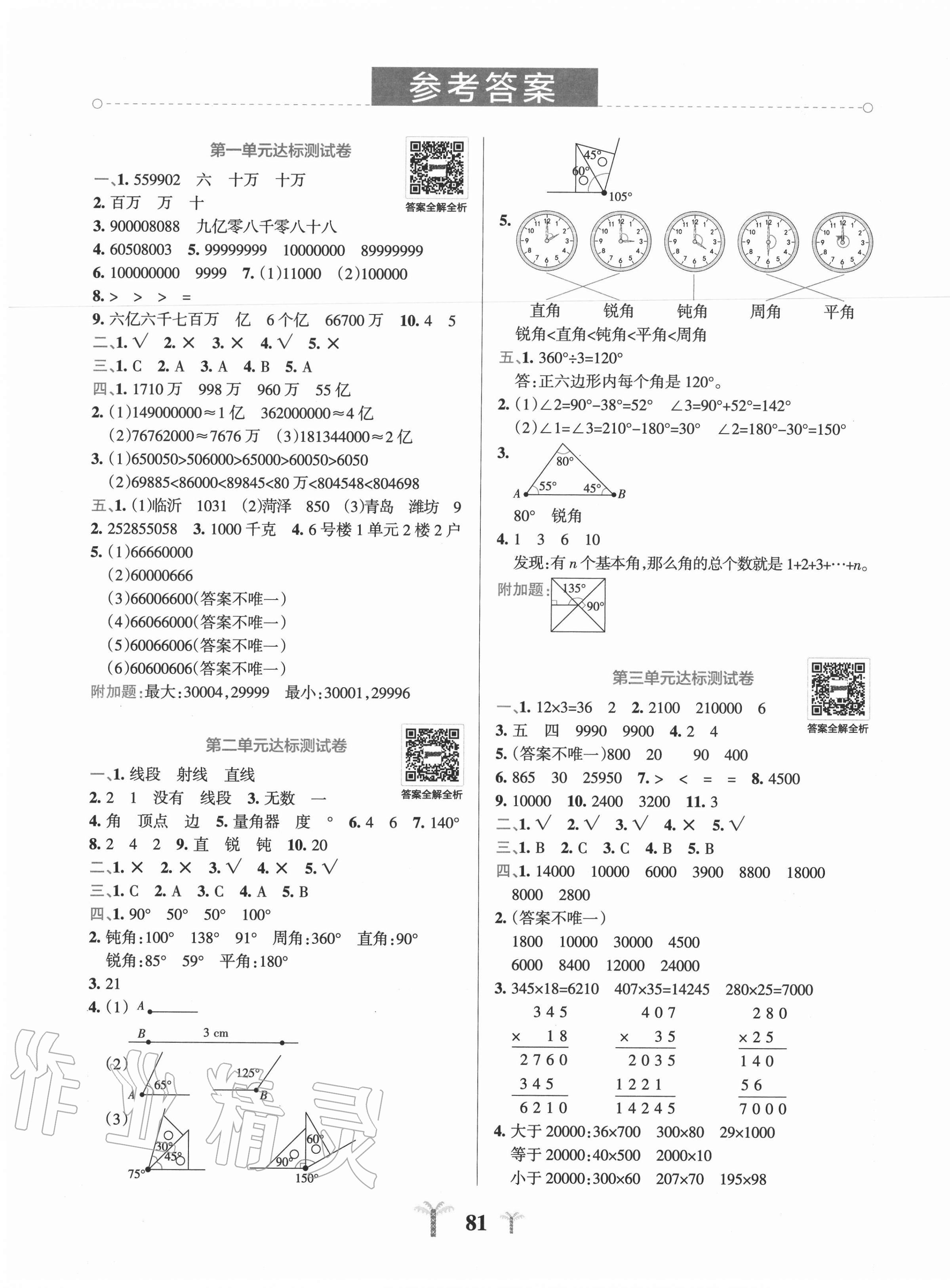 2020年小學(xué)學(xué)霸沖A卷四年級(jí)數(shù)學(xué)上冊(cè)青島版 第1頁