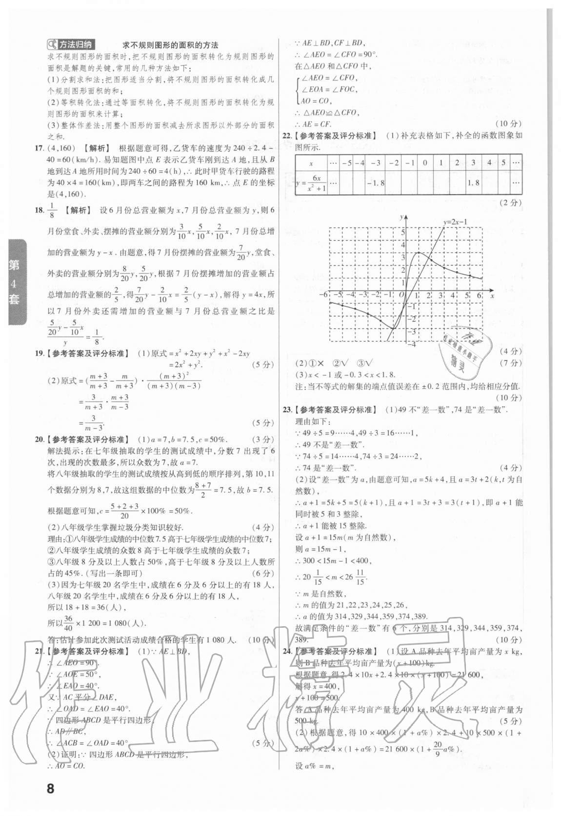 2020年金考卷中考真題匯編45套數(shù)學(xué) 參考答案第8頁(yè)