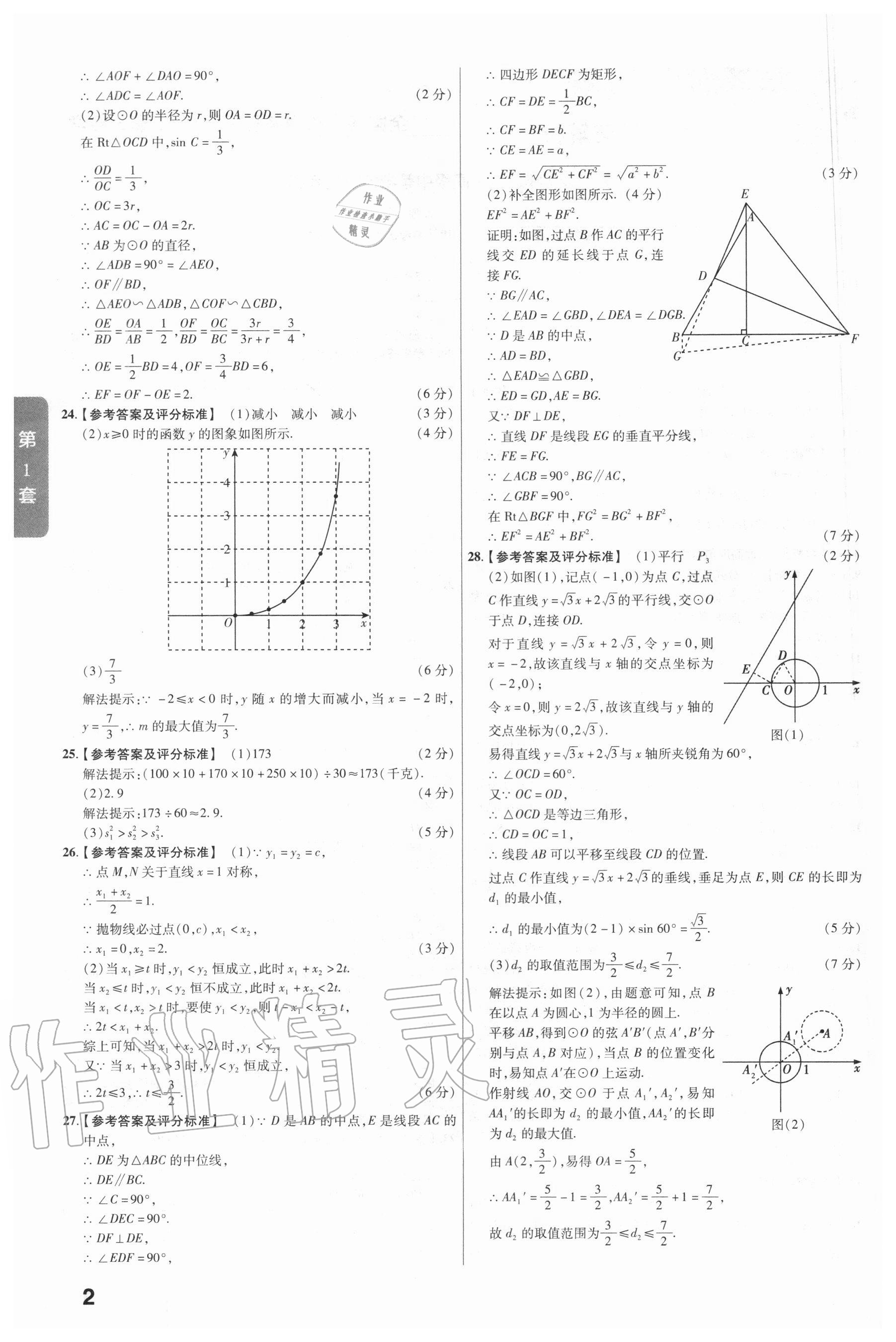 2020年金考卷中考真題匯編45套數(shù)學(xué) 參考答案第2頁(yè)