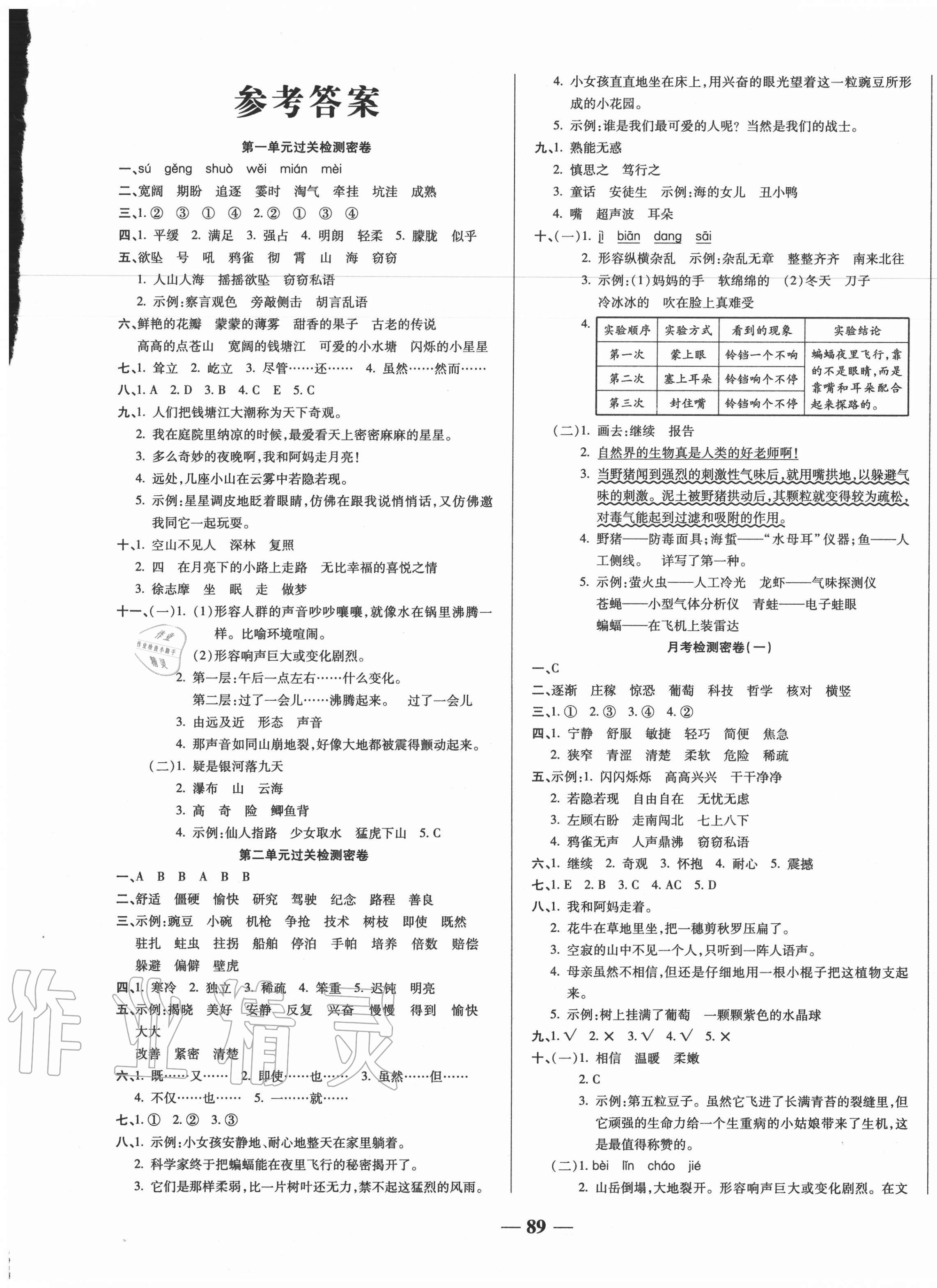 2020年一卷搞定沖刺100分四年級語文上冊人教版 第1頁