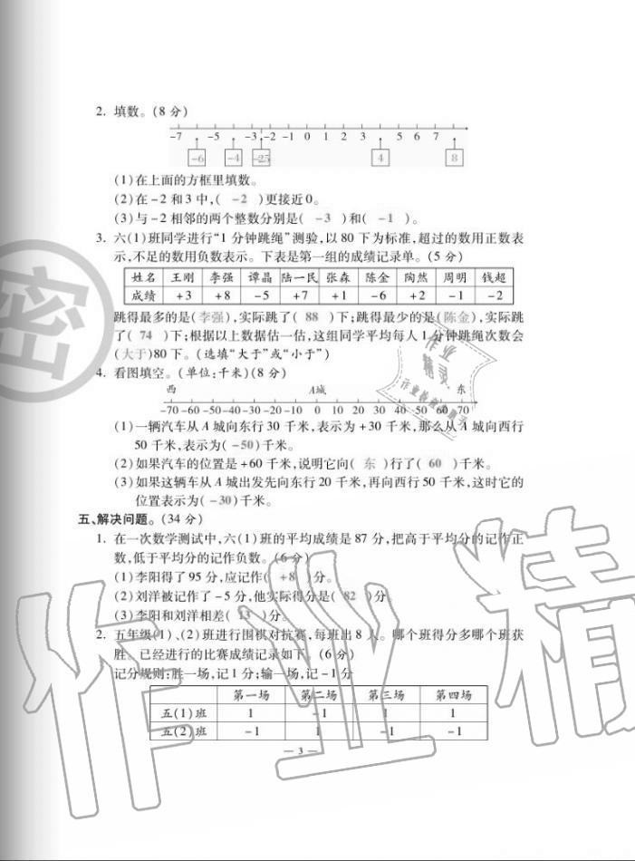 2020年單元期末沖刺100分五年級(jí)數(shù)學(xué)上冊蘇教版 第3頁