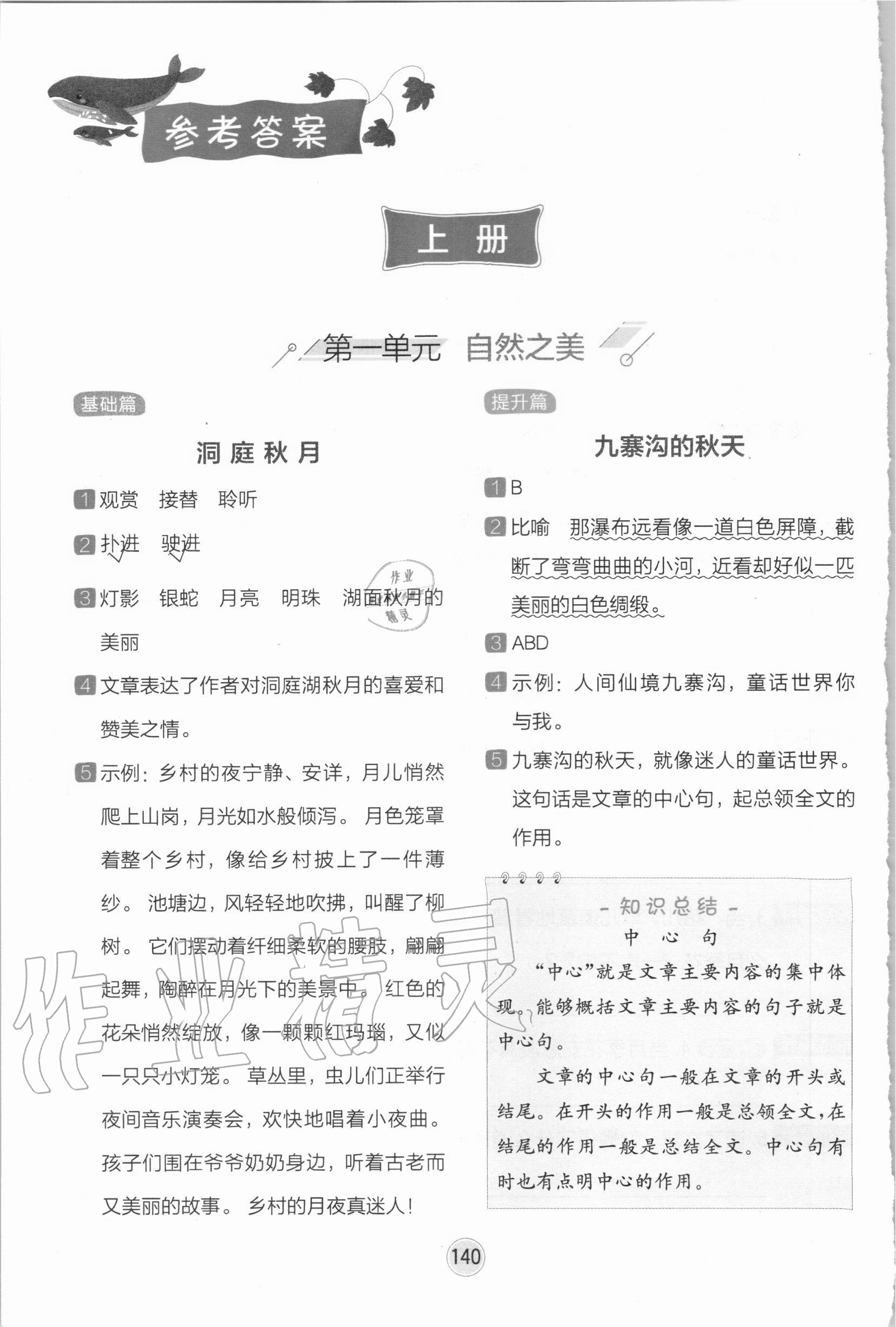 2020年全易通小學(xué)語文閱讀訓(xùn)練四年級人教版 參考答案第1頁