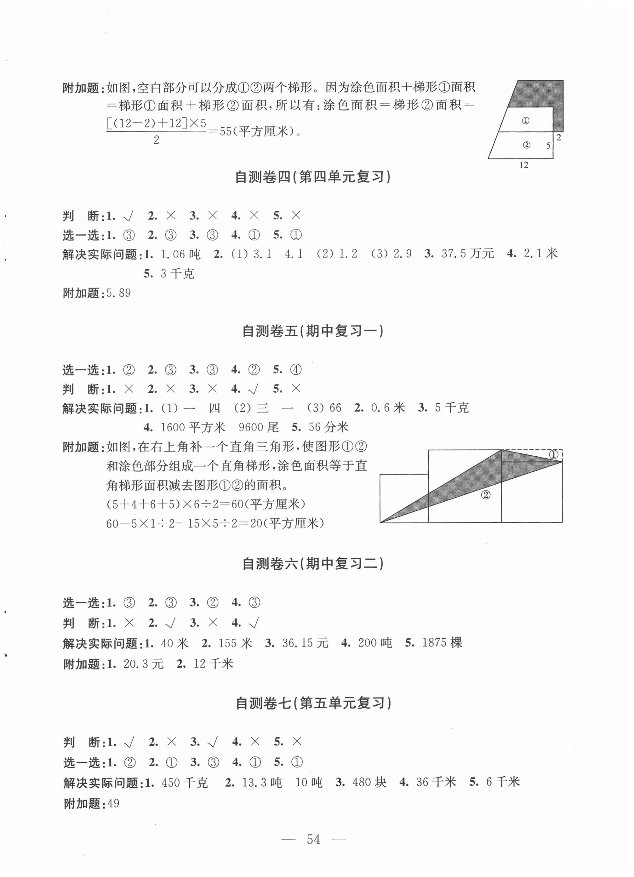 2020年小学数学练习自测卷五年级上册苏教版 第2页