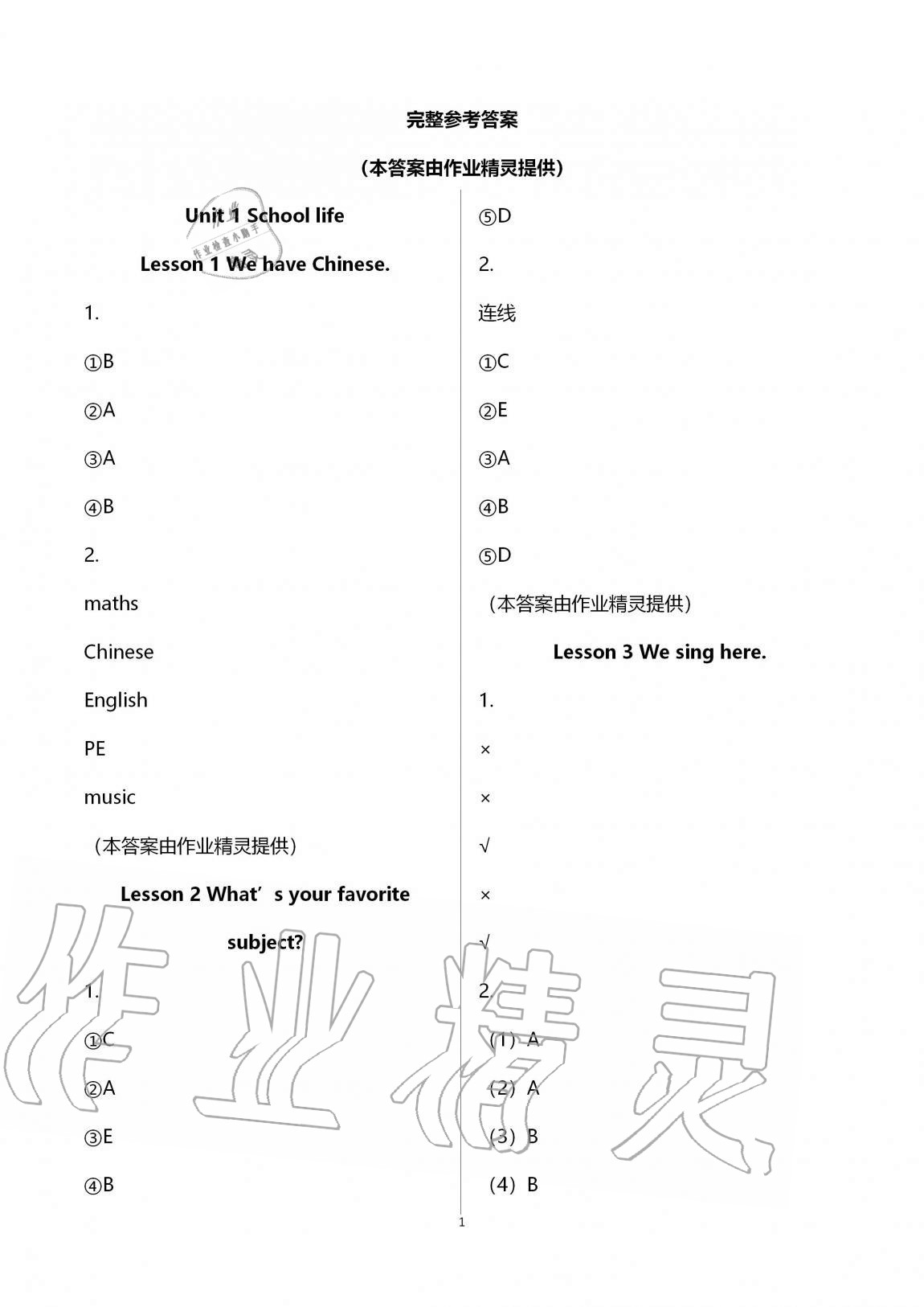 2020年小學(xué)生學(xué)習(xí)園地四年級英語上冊魯科版54制 第1頁