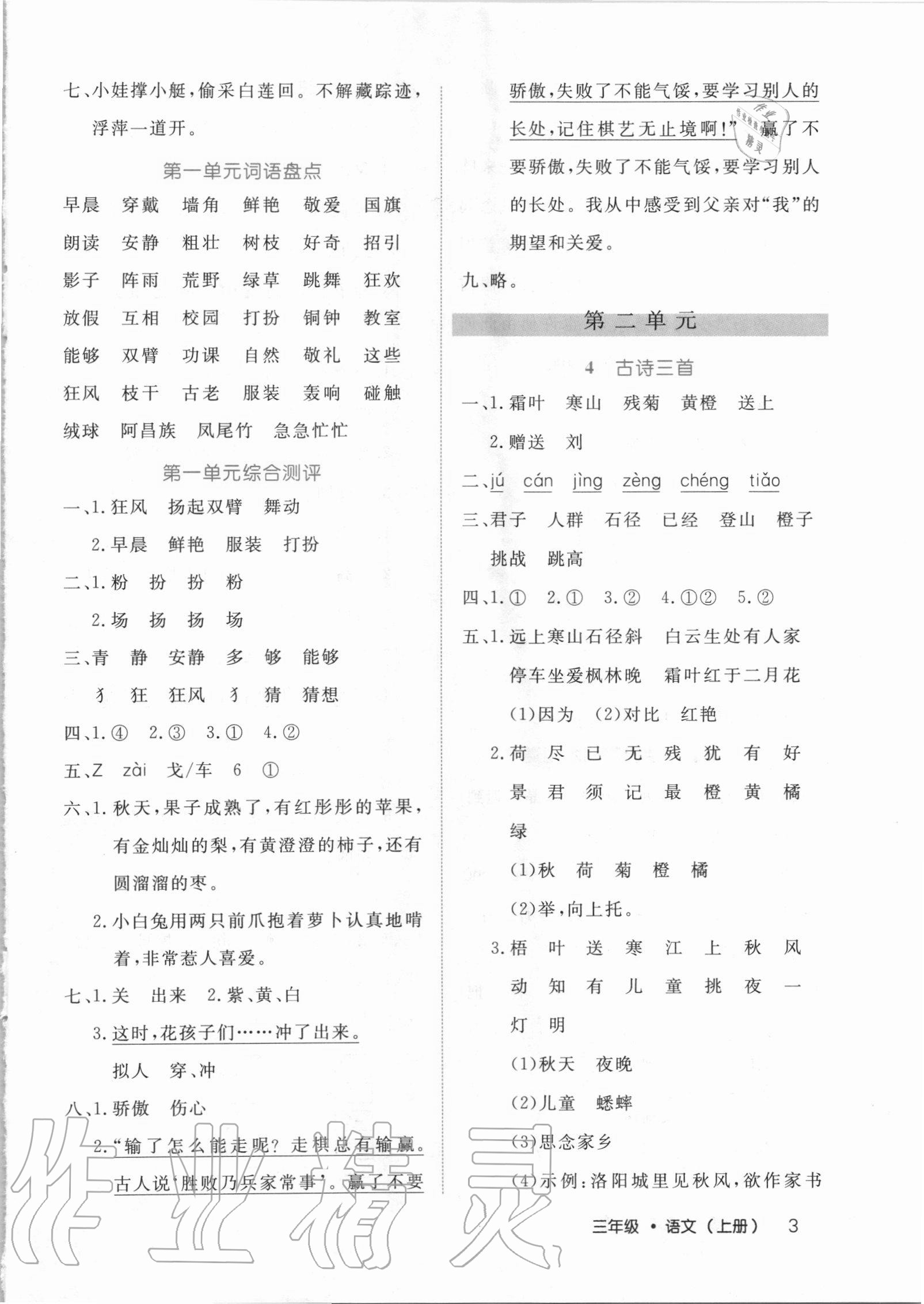 2020年细解巧练三年级语文上册人教版54制 第3页