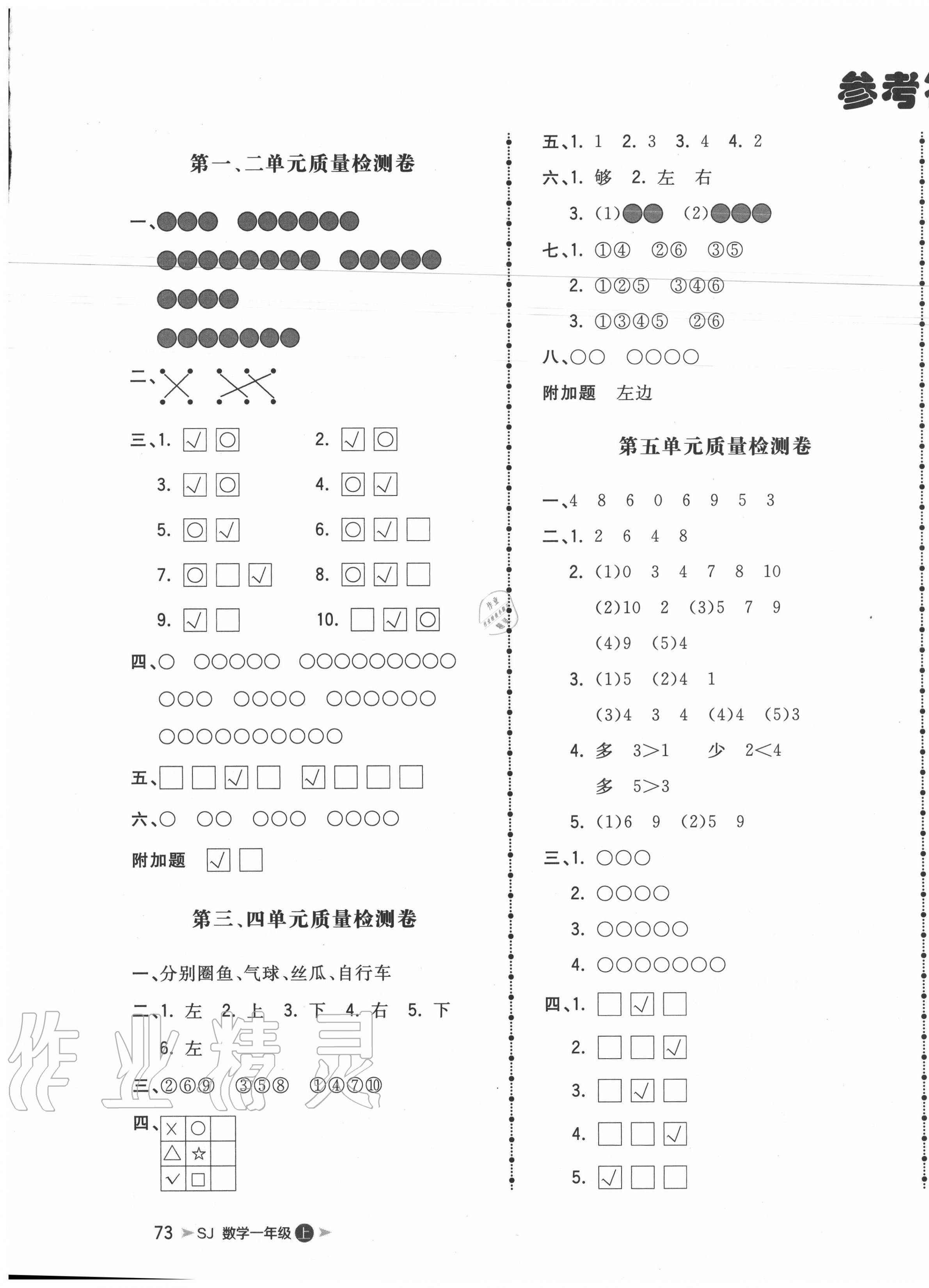 2020年智慧翔奪冠金卷一年級(jí)數(shù)學(xué)上冊(cè)蘇教版 第1頁(yè)