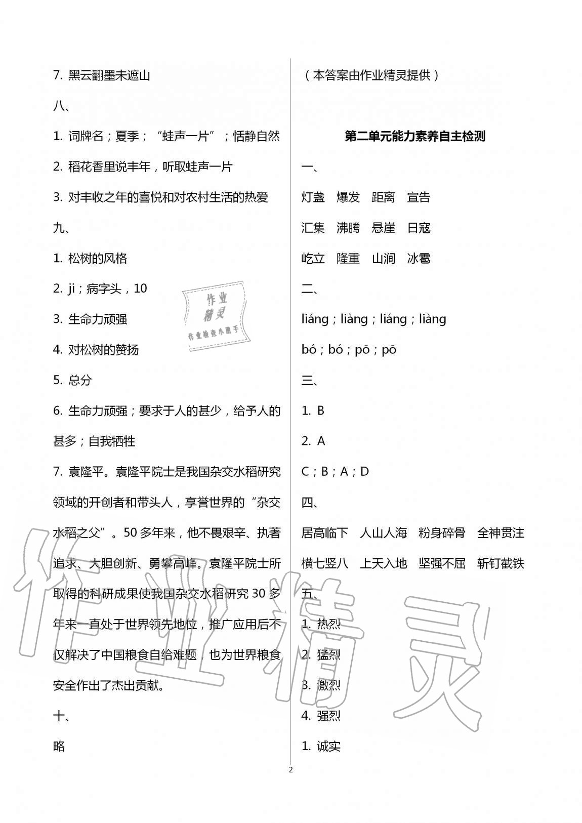 2020年小學(xué)能力素養(yǎng)自主檢測(cè)六年級(jí)語(yǔ)文上冊(cè)人教版 第2頁(yè)